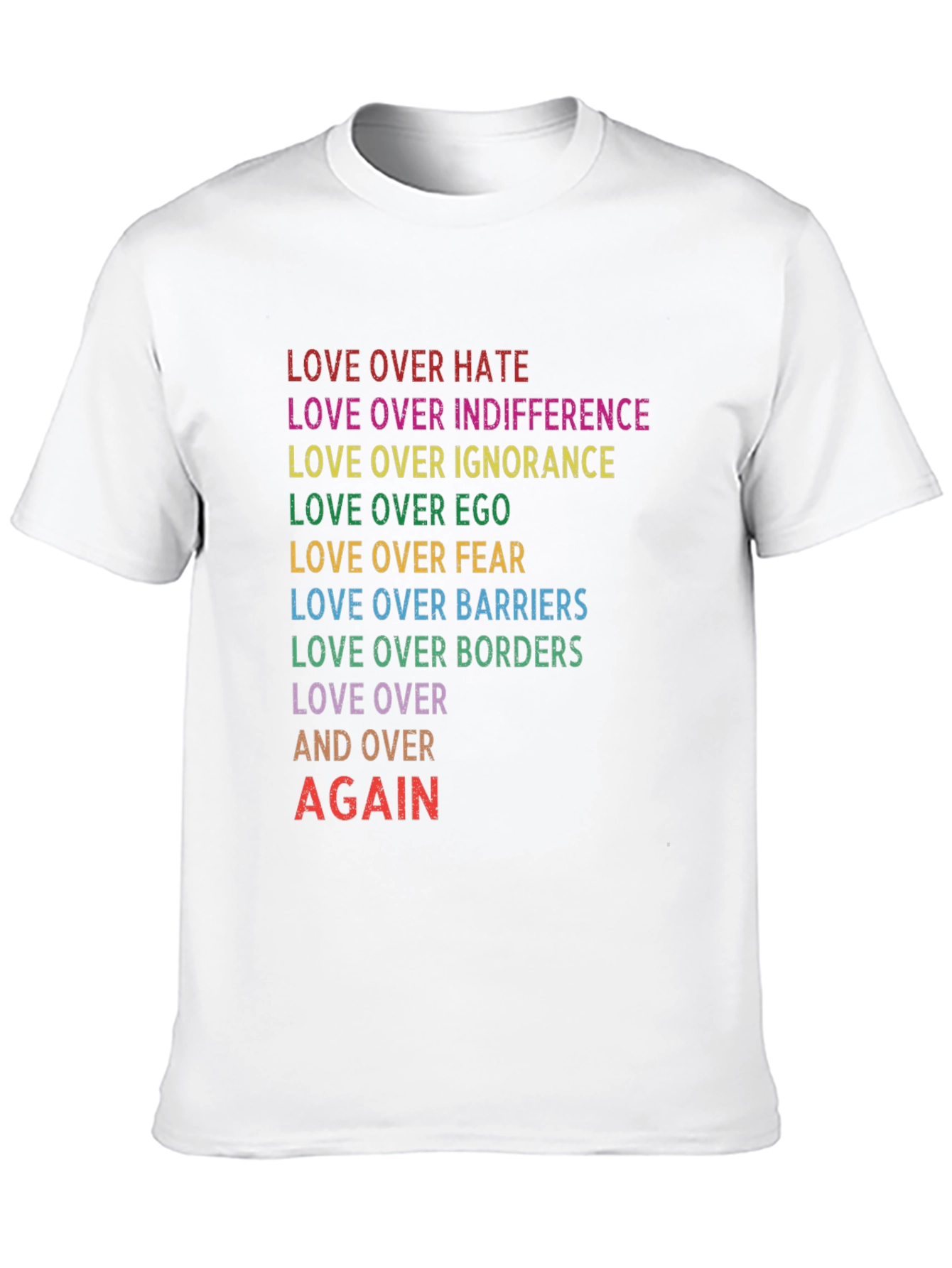 Love Over All Rainbow Text T-Shirt