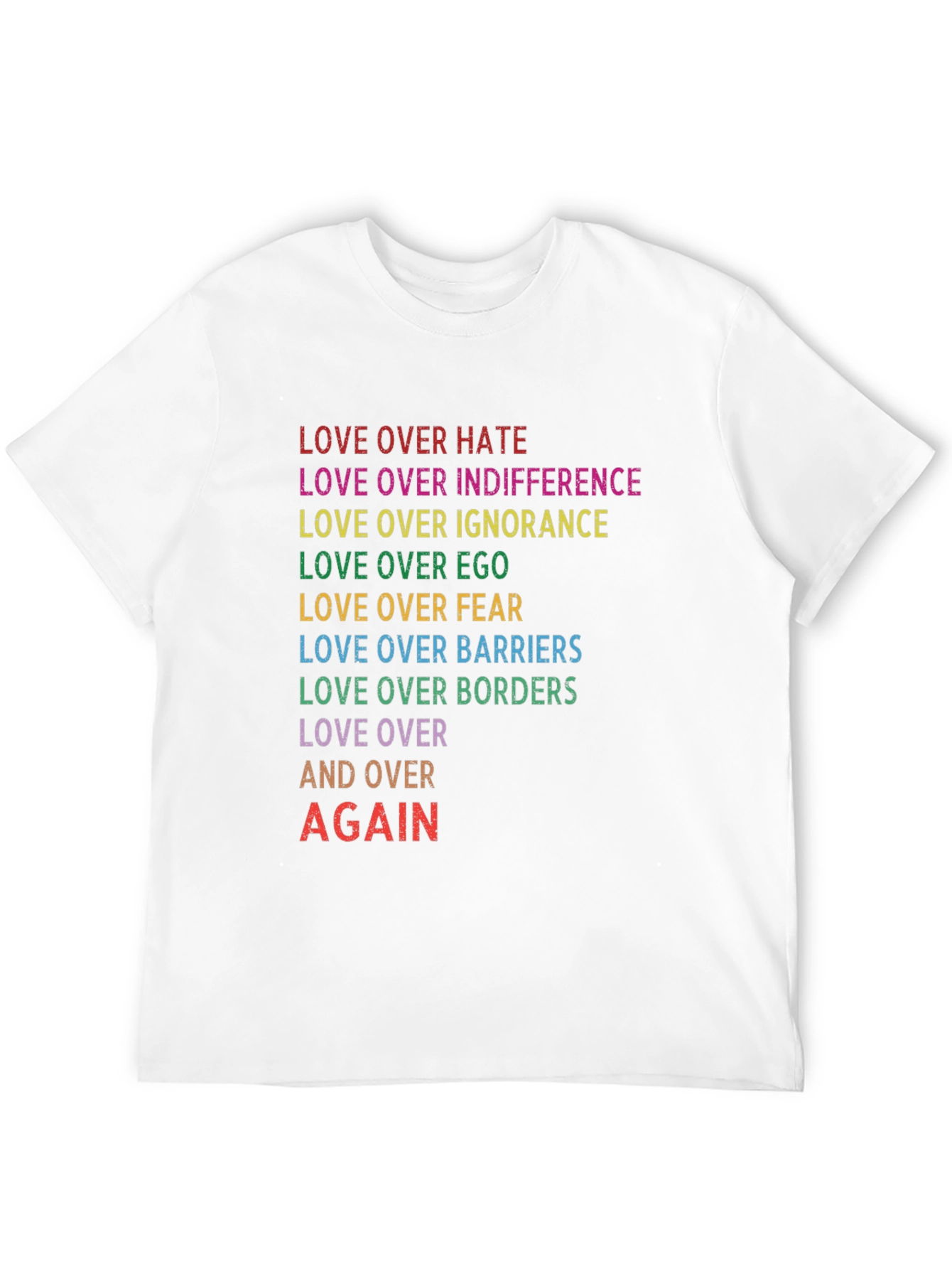 Love Over All Rainbow Text T-Shirt