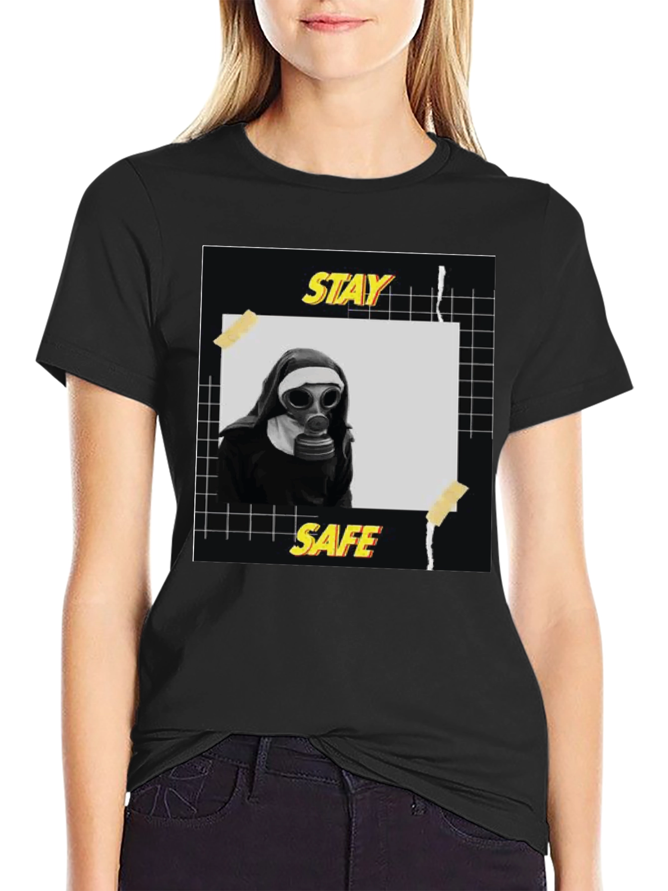 Stay Safe Graphic Tee - Unisex Black T-Shirt