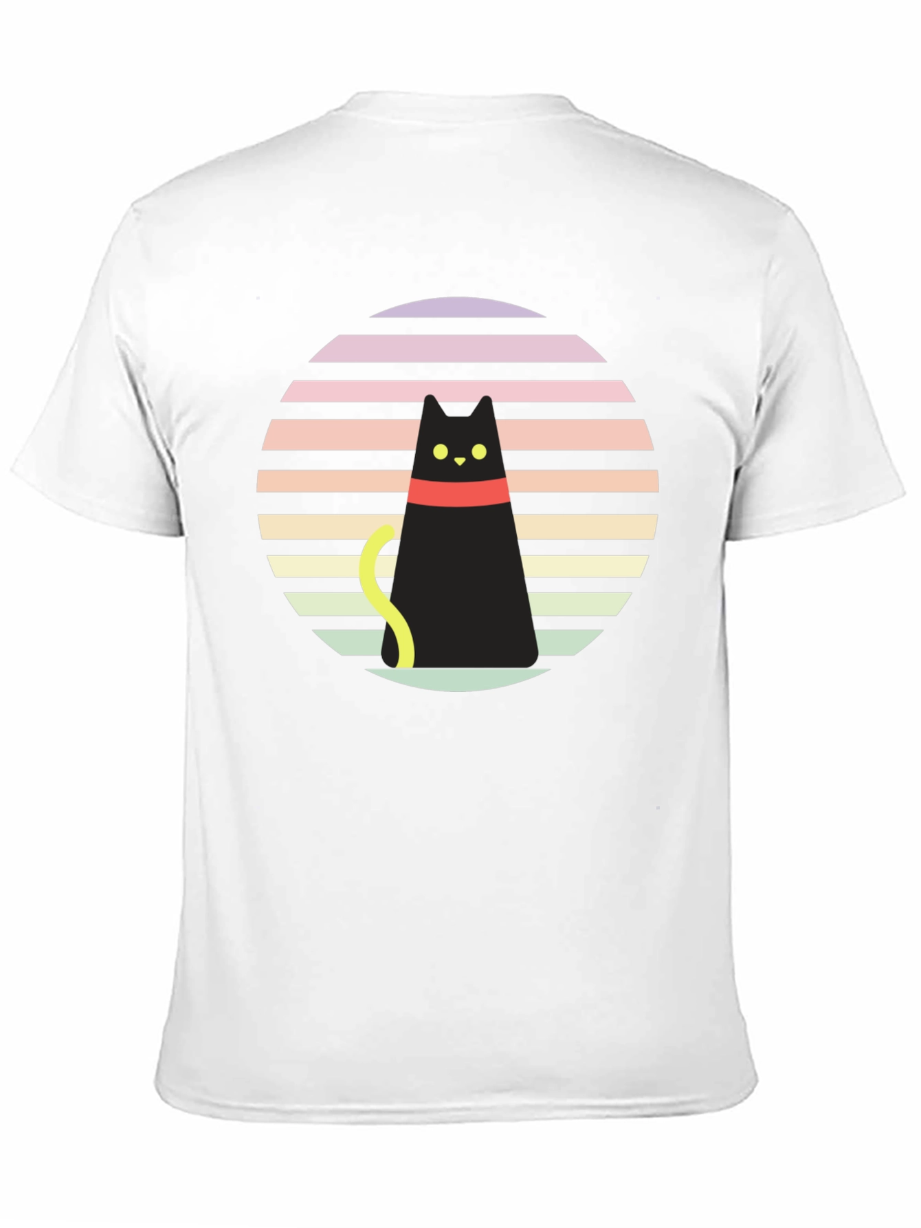 Retro Cat Graphic Tee - Black