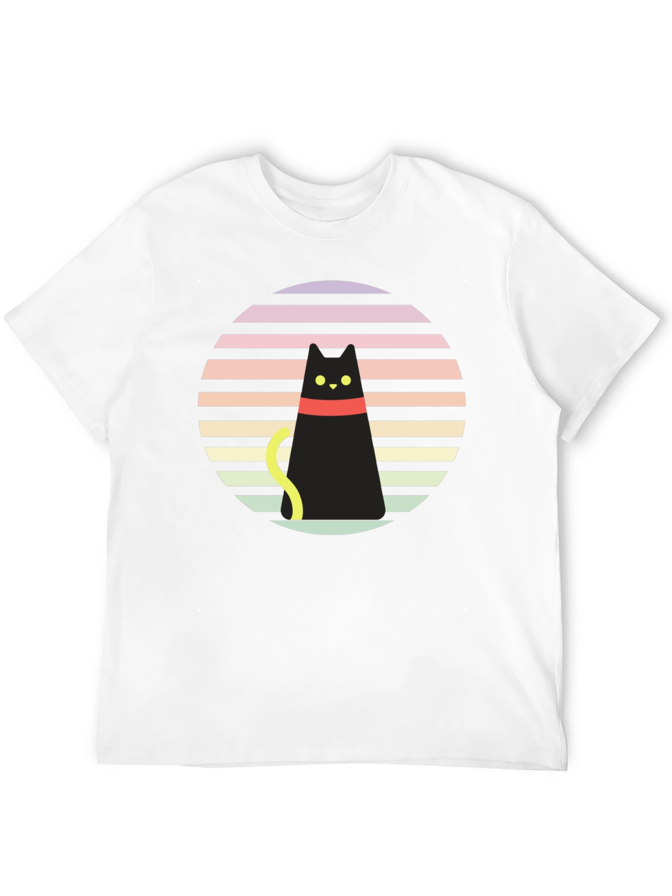 Retro Cat Graphic Tee - Black