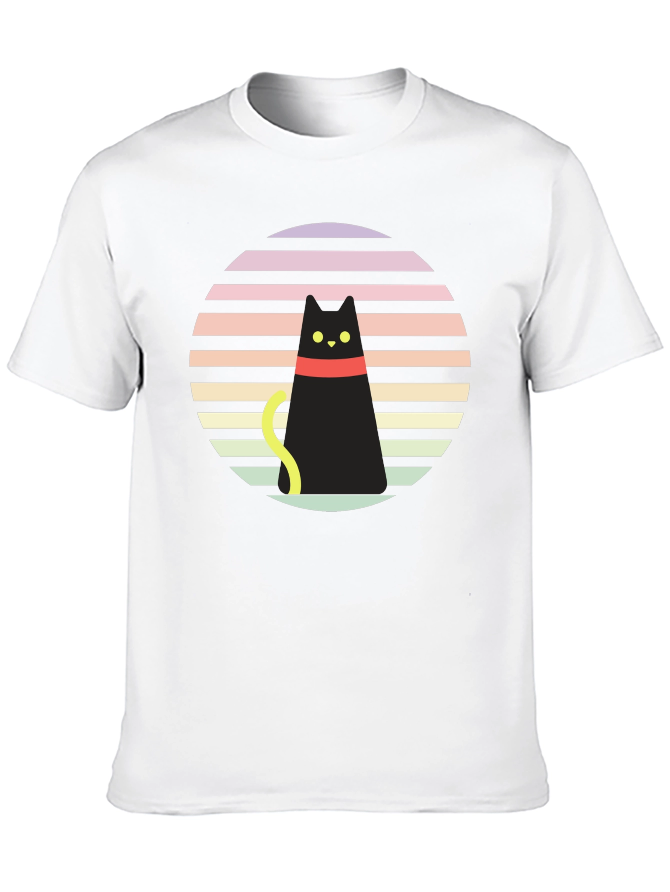 Retro Cat Graphic Tee - Black