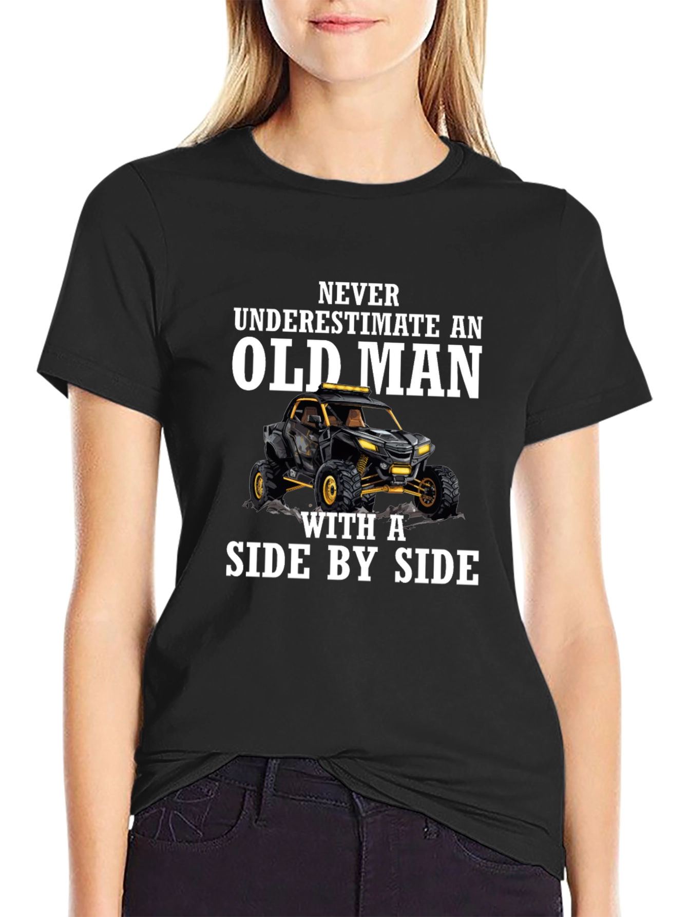 Old Man Side by Side T-Shirt - Black