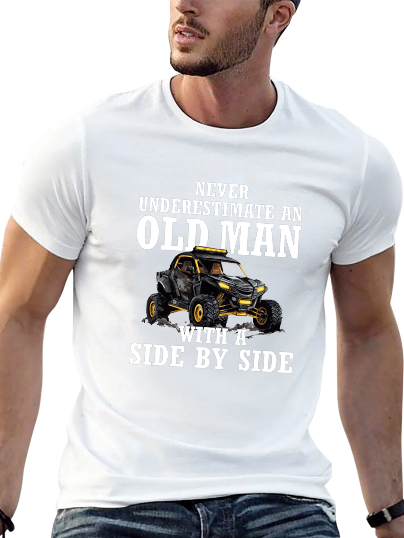 Old Man Side by Side T-Shirt - Black