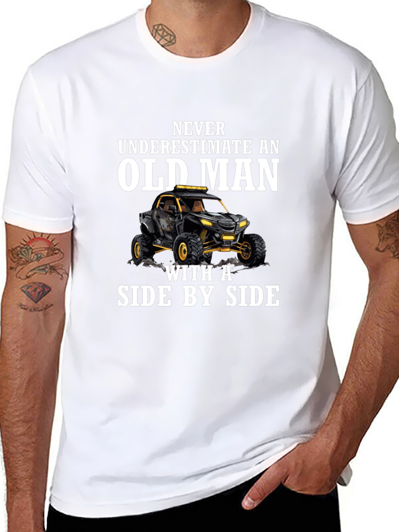 Old Man Side by Side T-Shirt - Black
