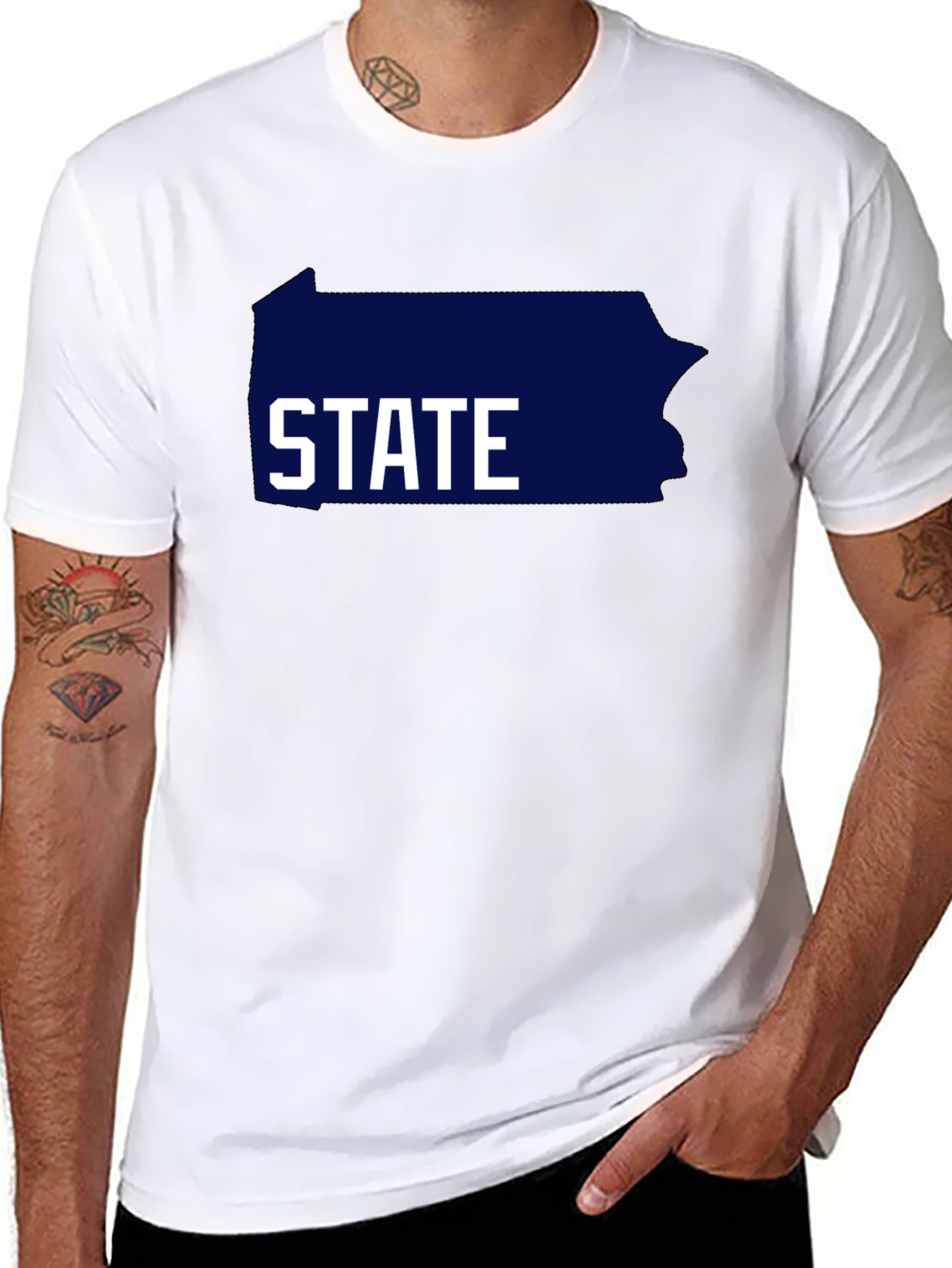 Pennsylvania State Graphic Tee - Black Cotton T-Shirt