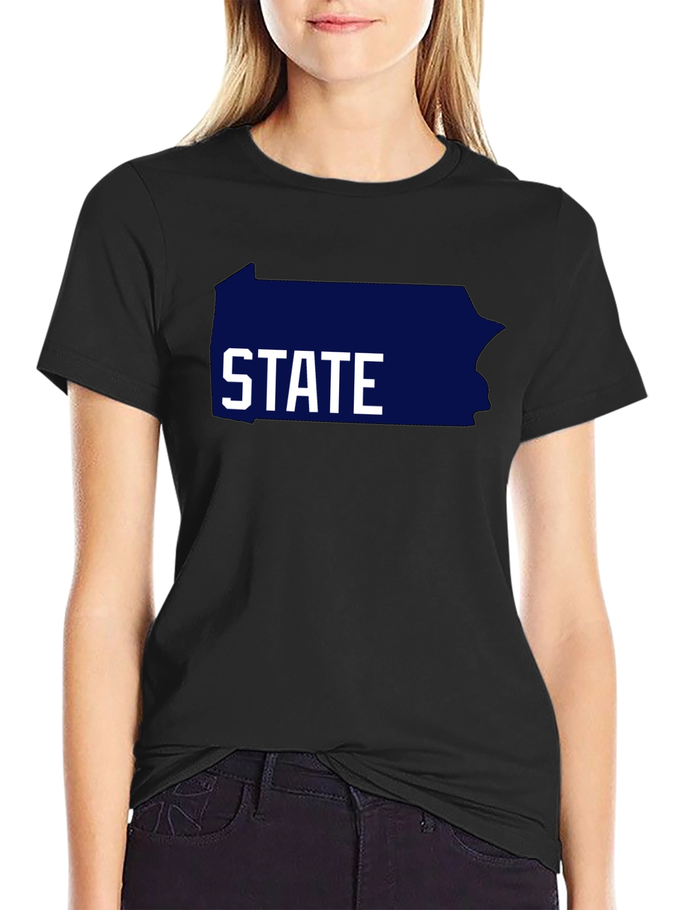 Pennsylvania State Graphic Tee - Black Cotton T-Shirt