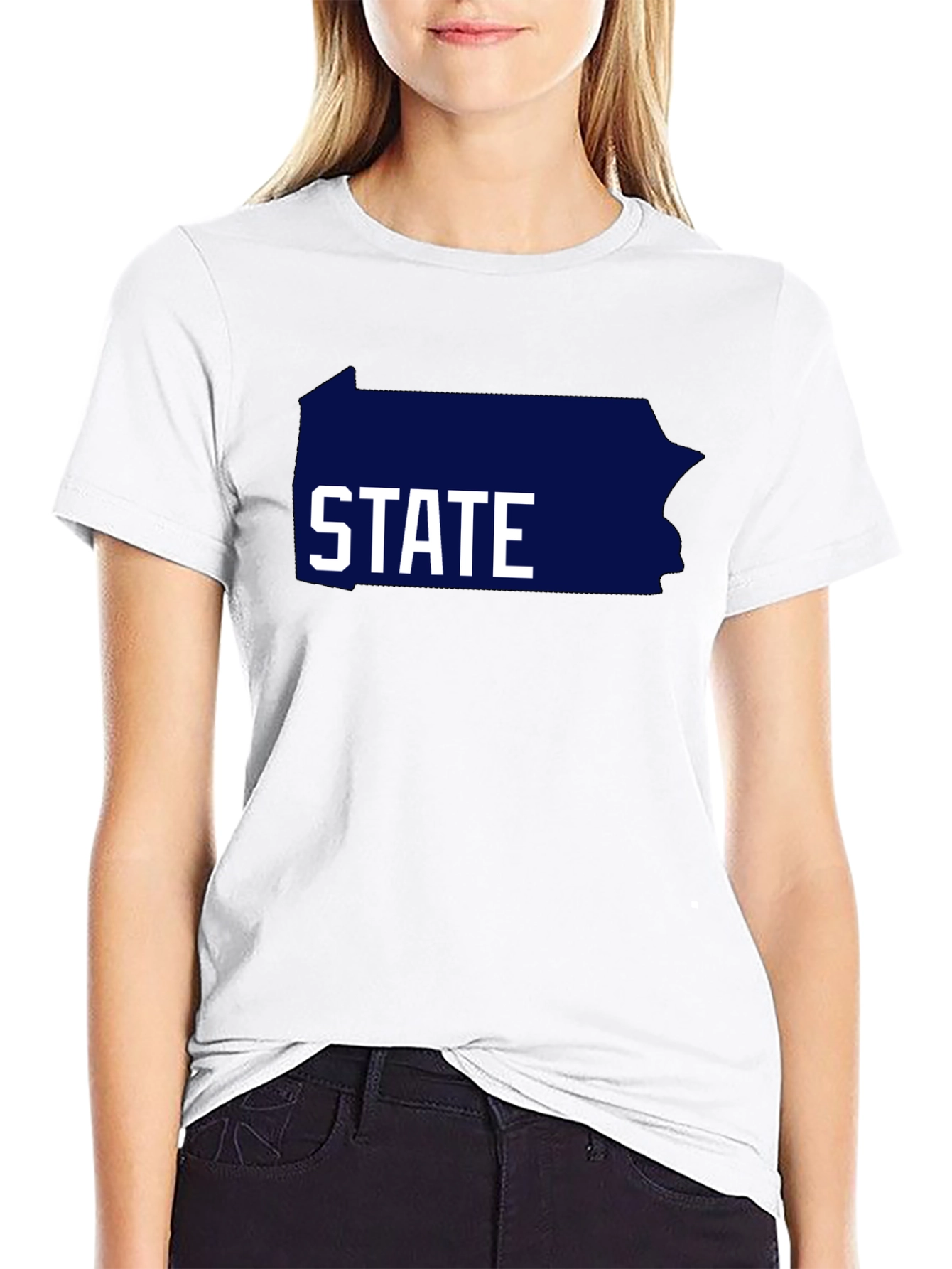 Pennsylvania State Graphic Tee - Black Cotton T-Shirt