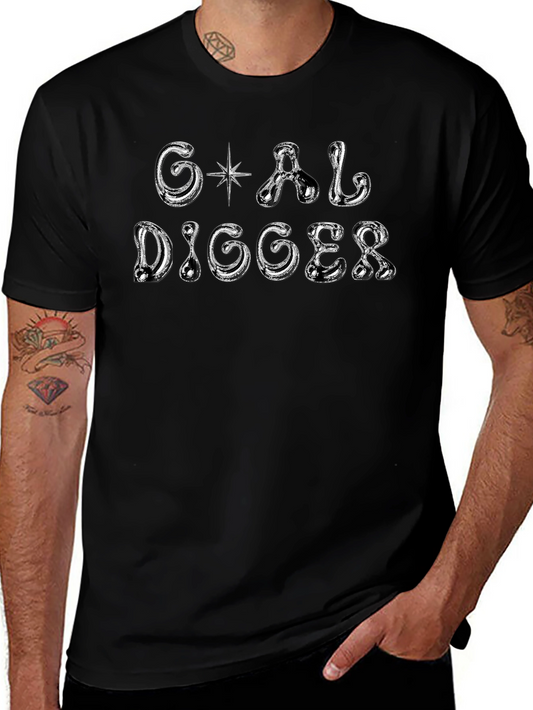 Goal Digger Graphic Print Black T-Shirt