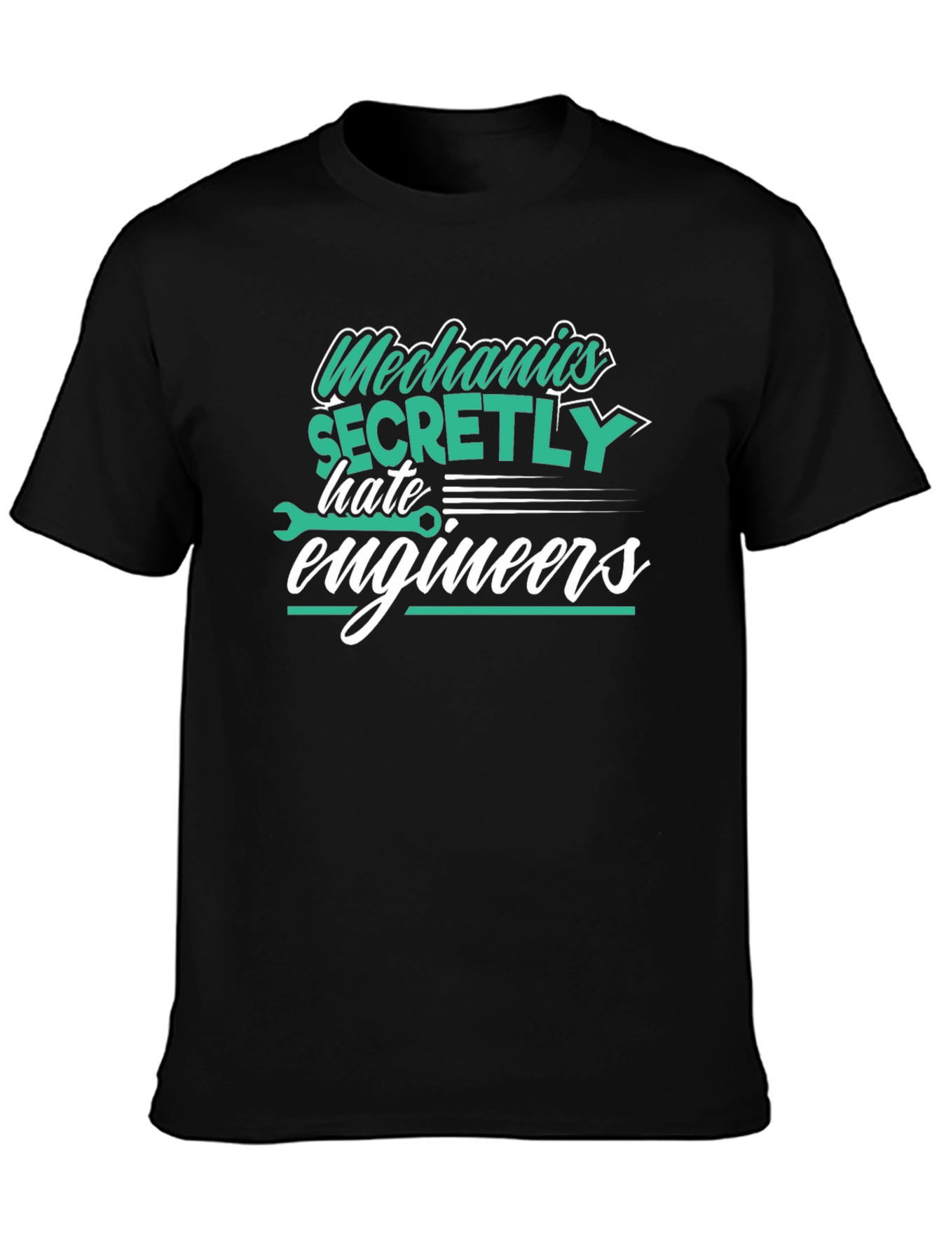 Mechanics Hate Engineers Black Graphic T-Shirt