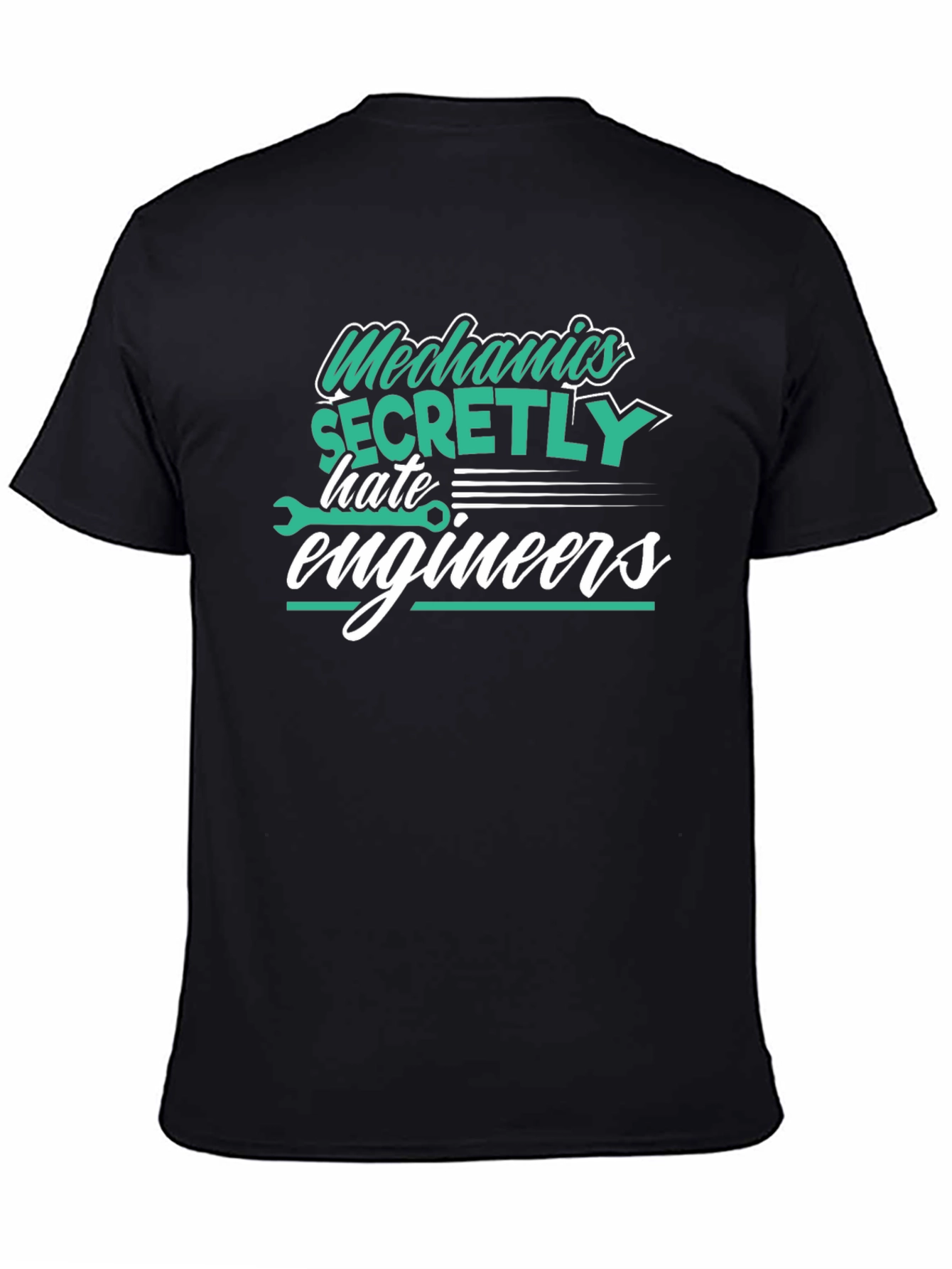 Mechanics Hate Engineers Black Graphic T-Shirt