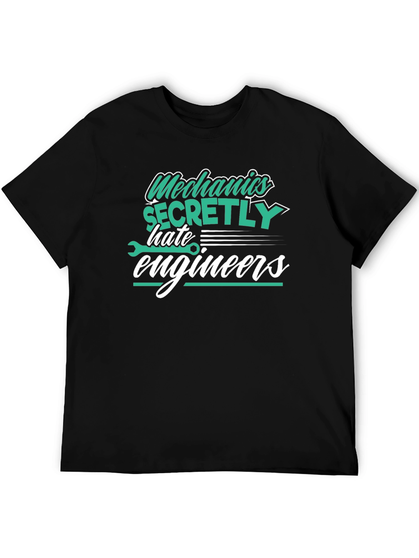 Mechanics Hate Engineers Black Graphic T-Shirt