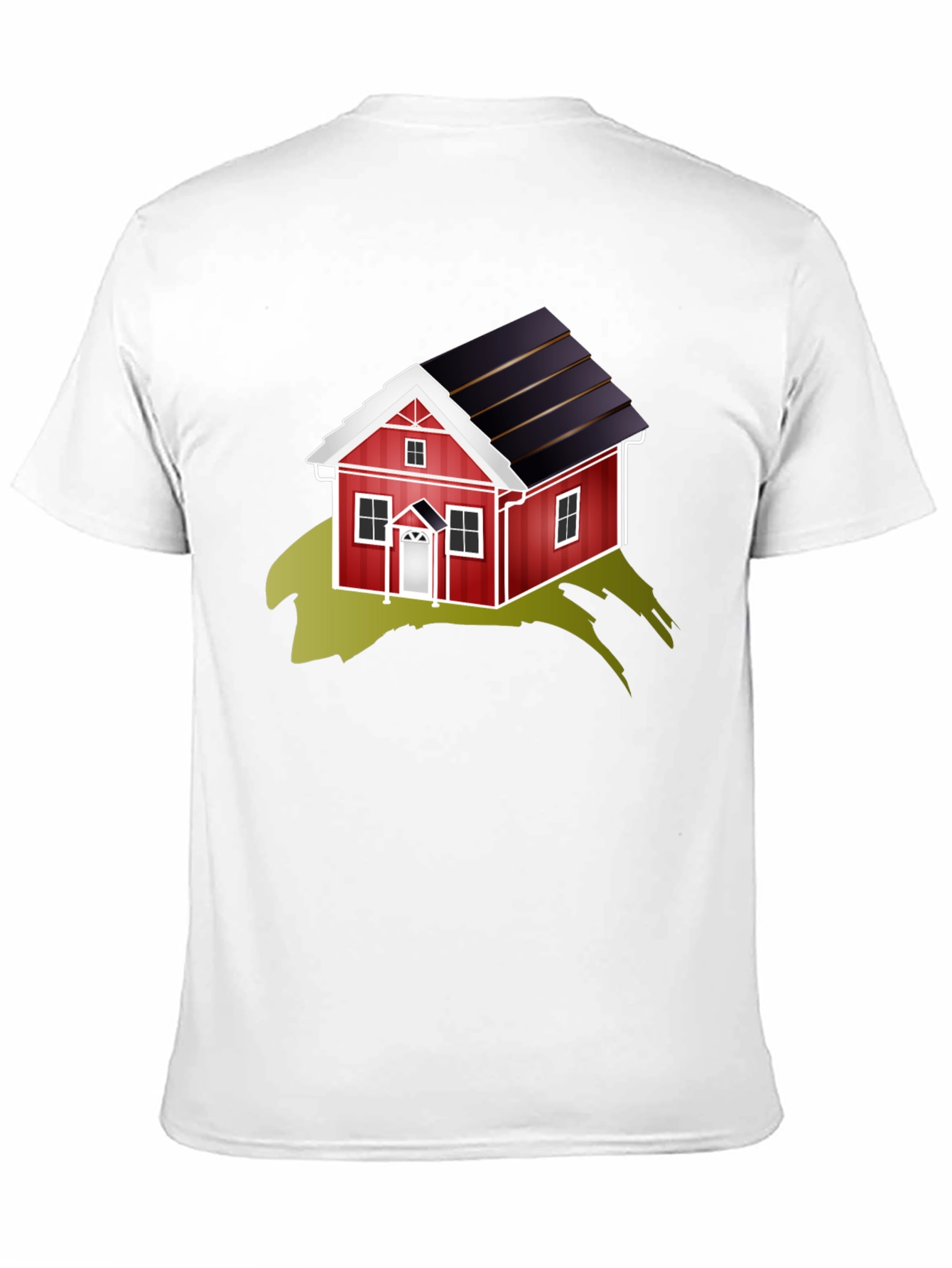 Quirky House Graphic Tee - Soft Black Cotton Blend
