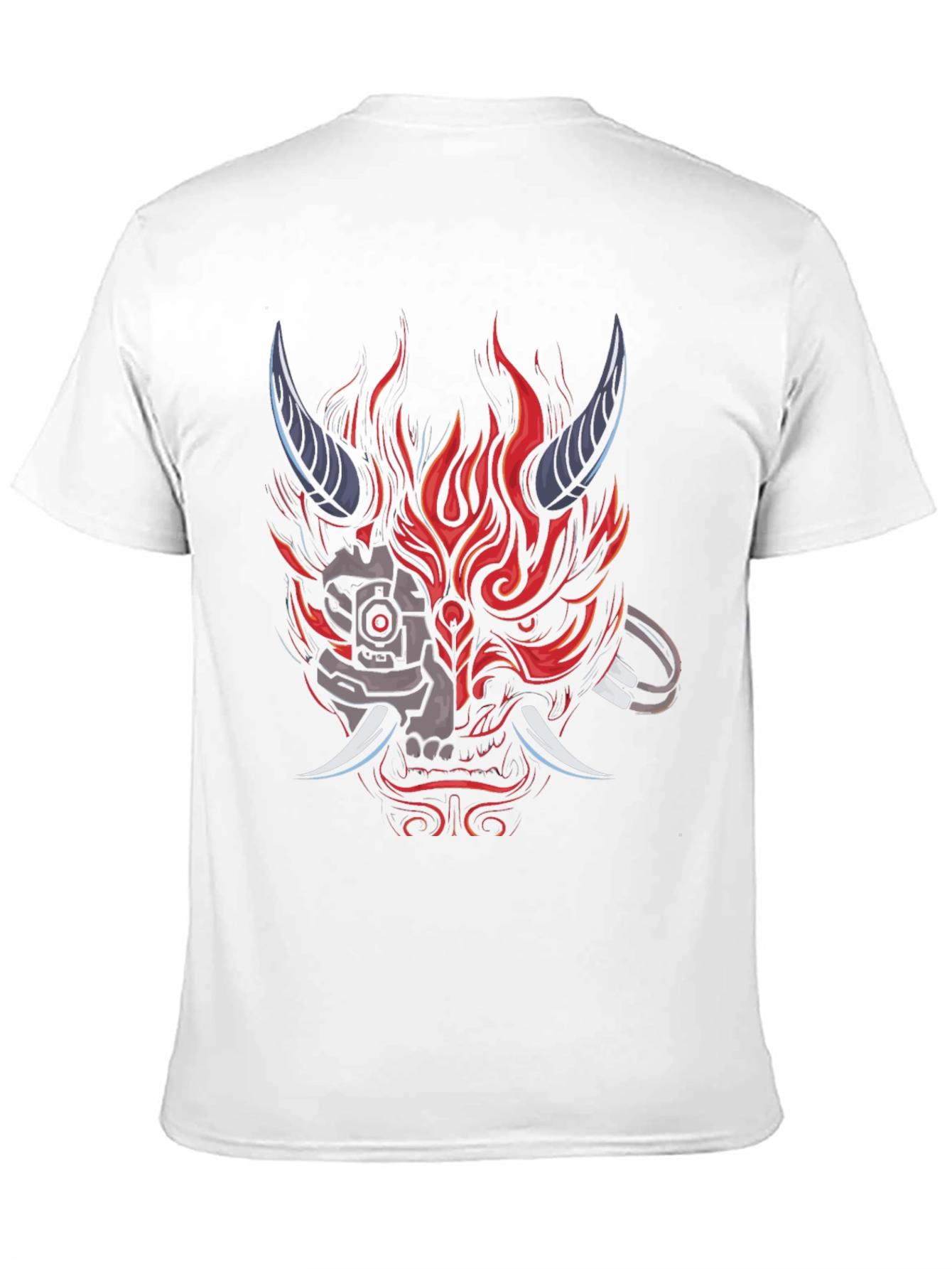Cyberpunk Oni Mask T-Shirt - Edgy Streetwear