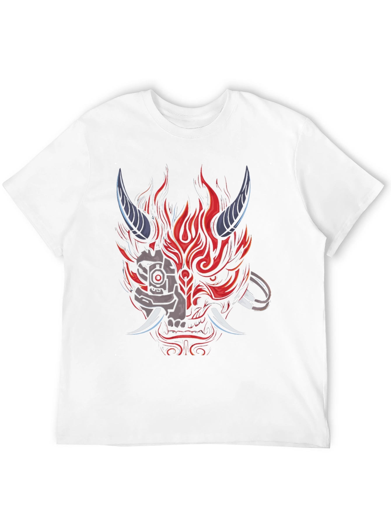 Cyberpunk Oni Mask T-Shirt - Edgy Streetwear