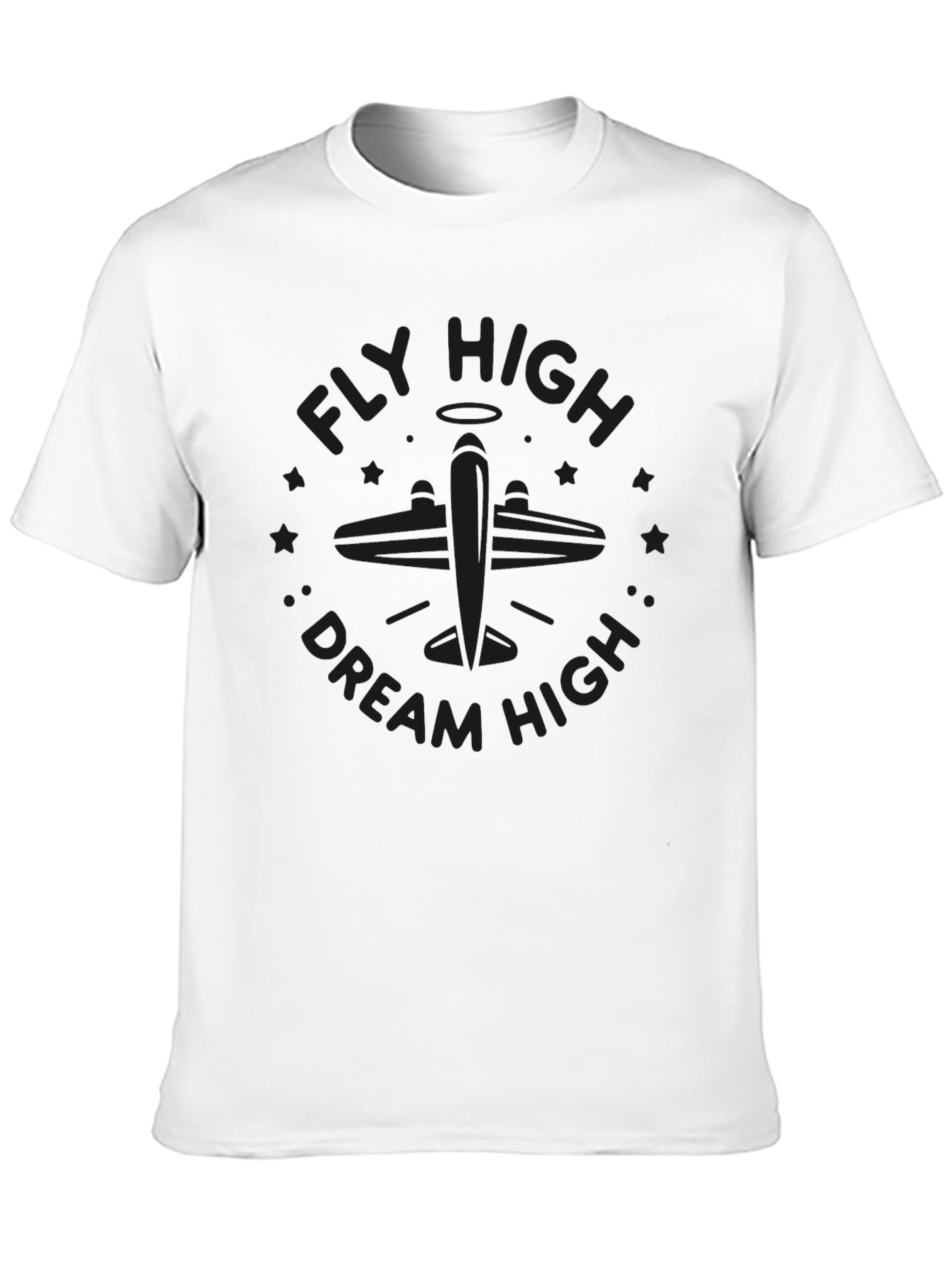 Fly High Dream High Airplane Graphic T-Shirt
