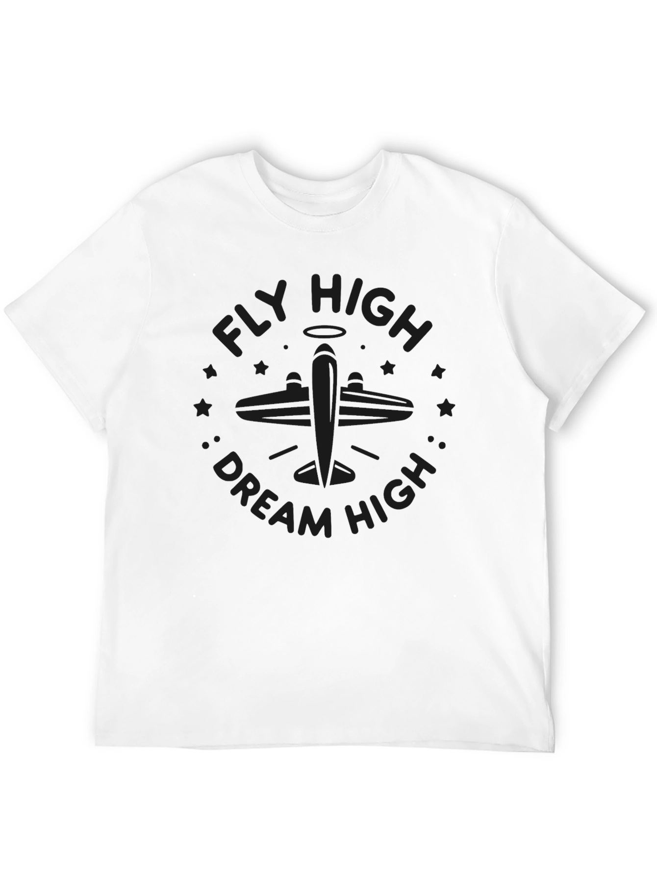 Fly High Dream High Airplane Graphic T-Shirt
