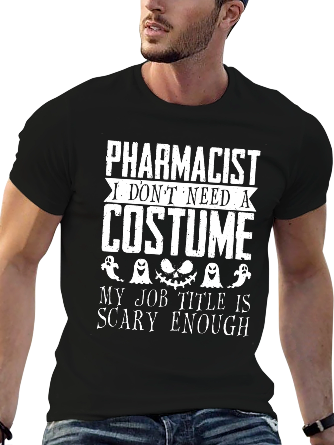 Pharmacist Halloween Scary Job Title T-Shirt