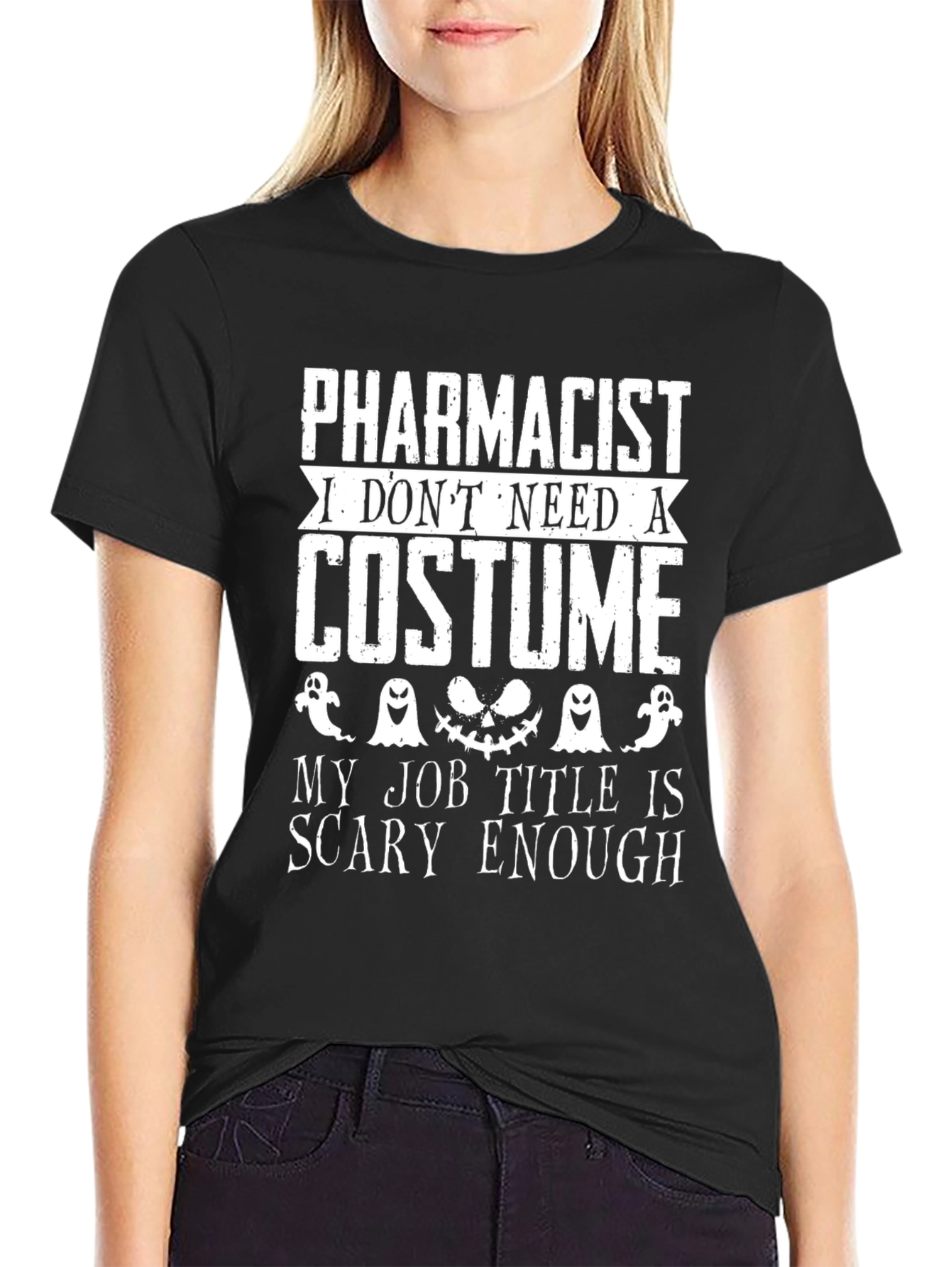 Pharmacist Halloween Scary Job Title T-Shirt
