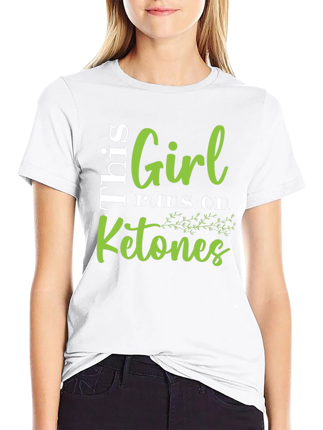 Girl Runs on Ketones Graphic Tee - Black