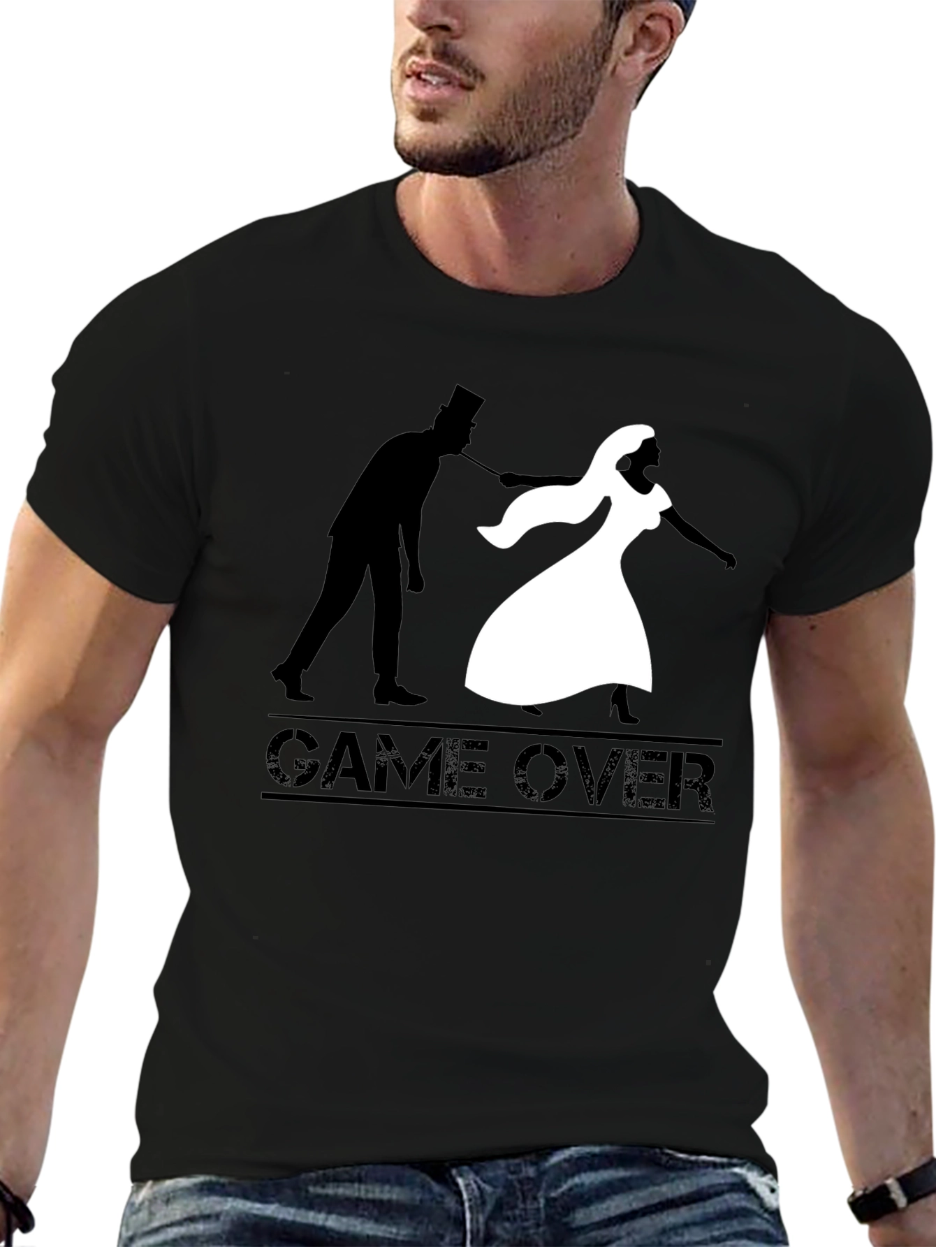 Game Over T-Shirt - Groom and Bride Silhouette