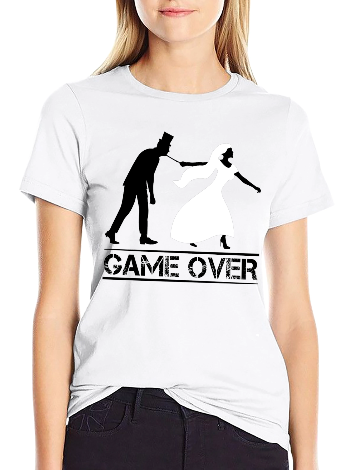 Game Over T-Shirt - Groom and Bride Silhouette