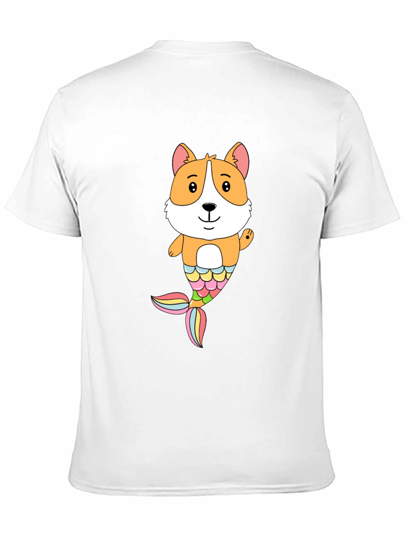Corgi Mermaid Graphic Black T-Shirt