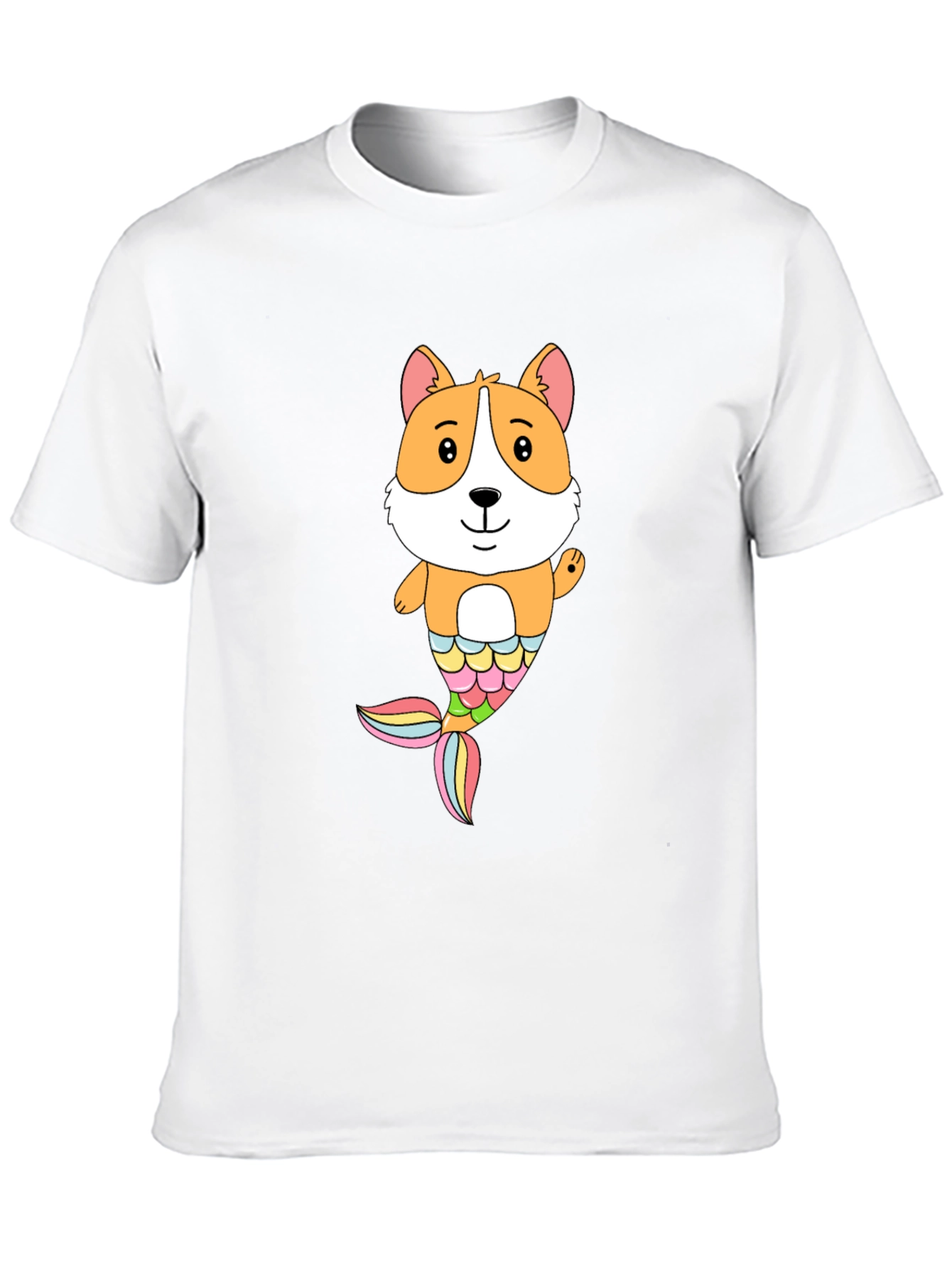 Corgi Mermaid Graphic Black T-Shirt