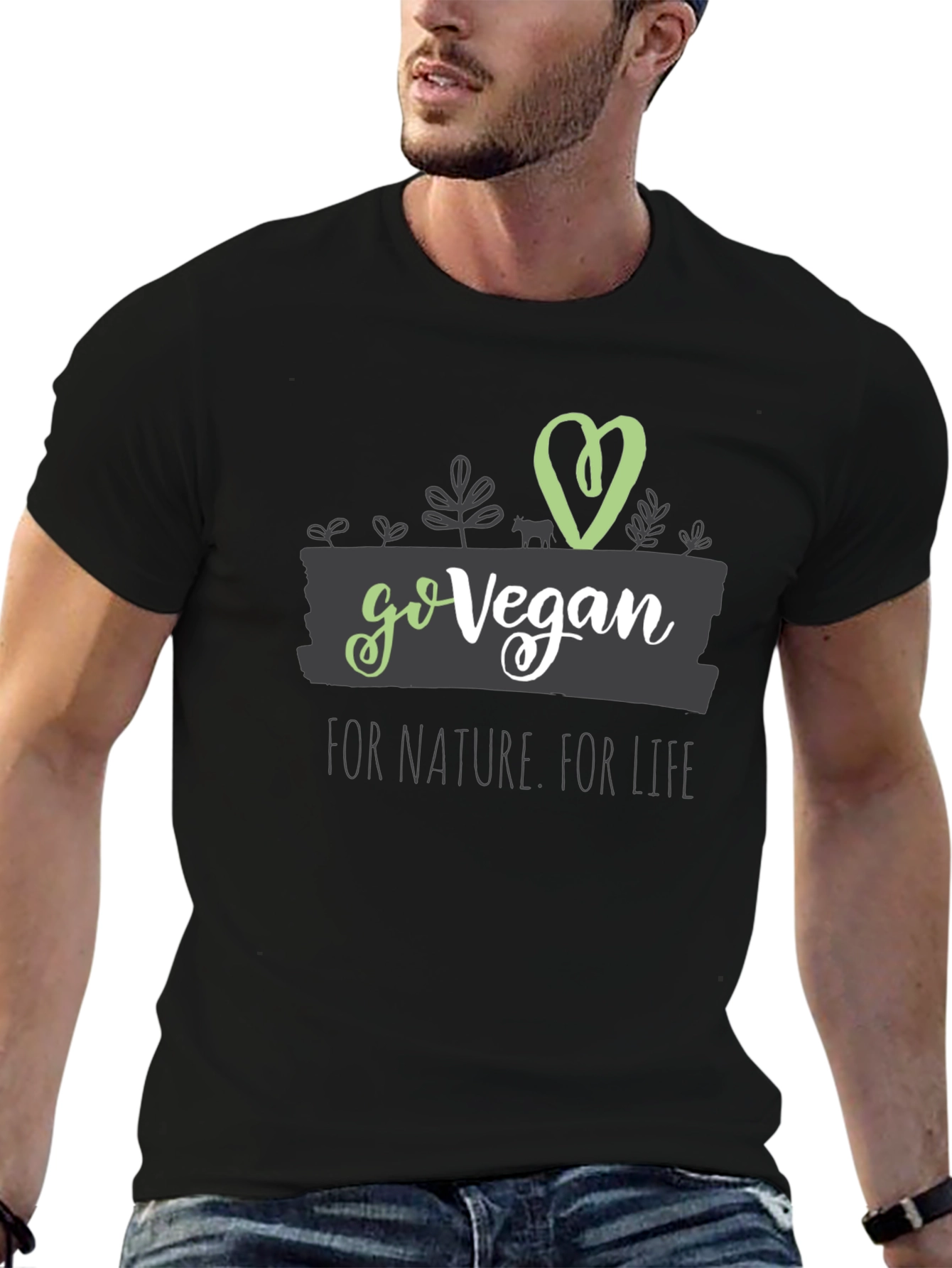 Go Vegan Graphic Tee - Nature & Life