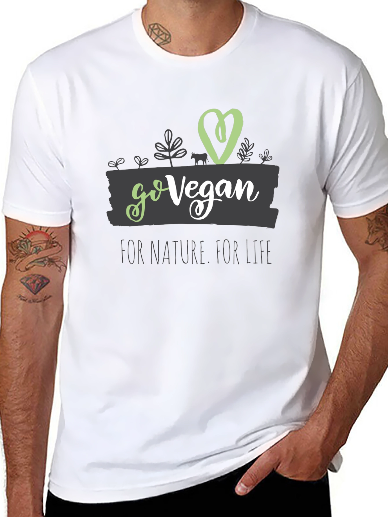 Go Vegan Graphic Tee - Nature & Life