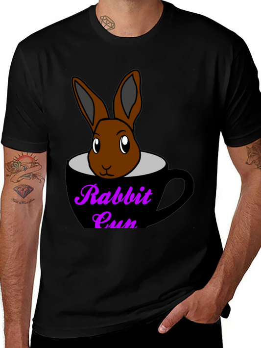 Rabbit Cup Graphic Tee - Cute Animal Design