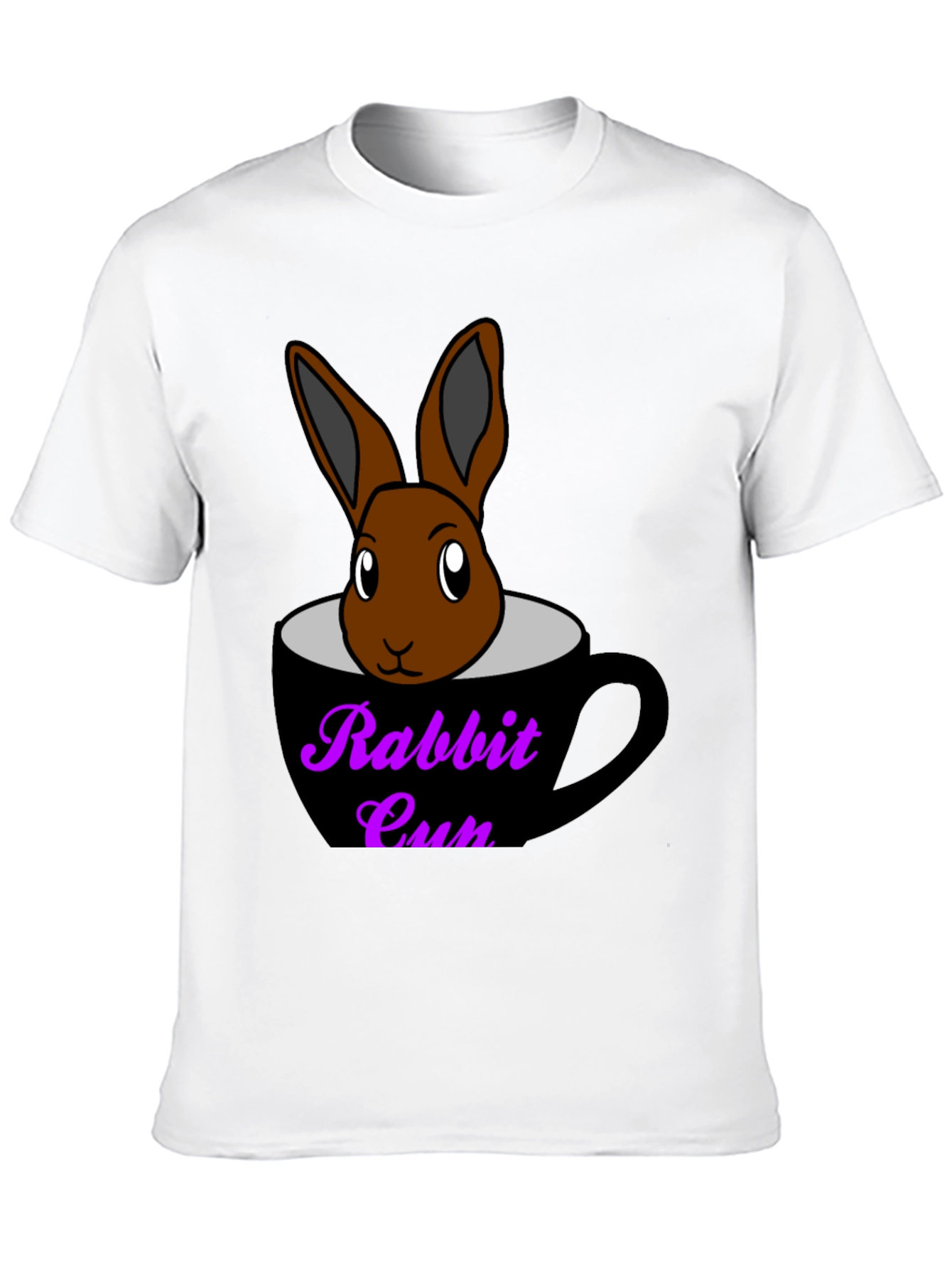 Rabbit Cup Graphic Tee - Cute Animal Design