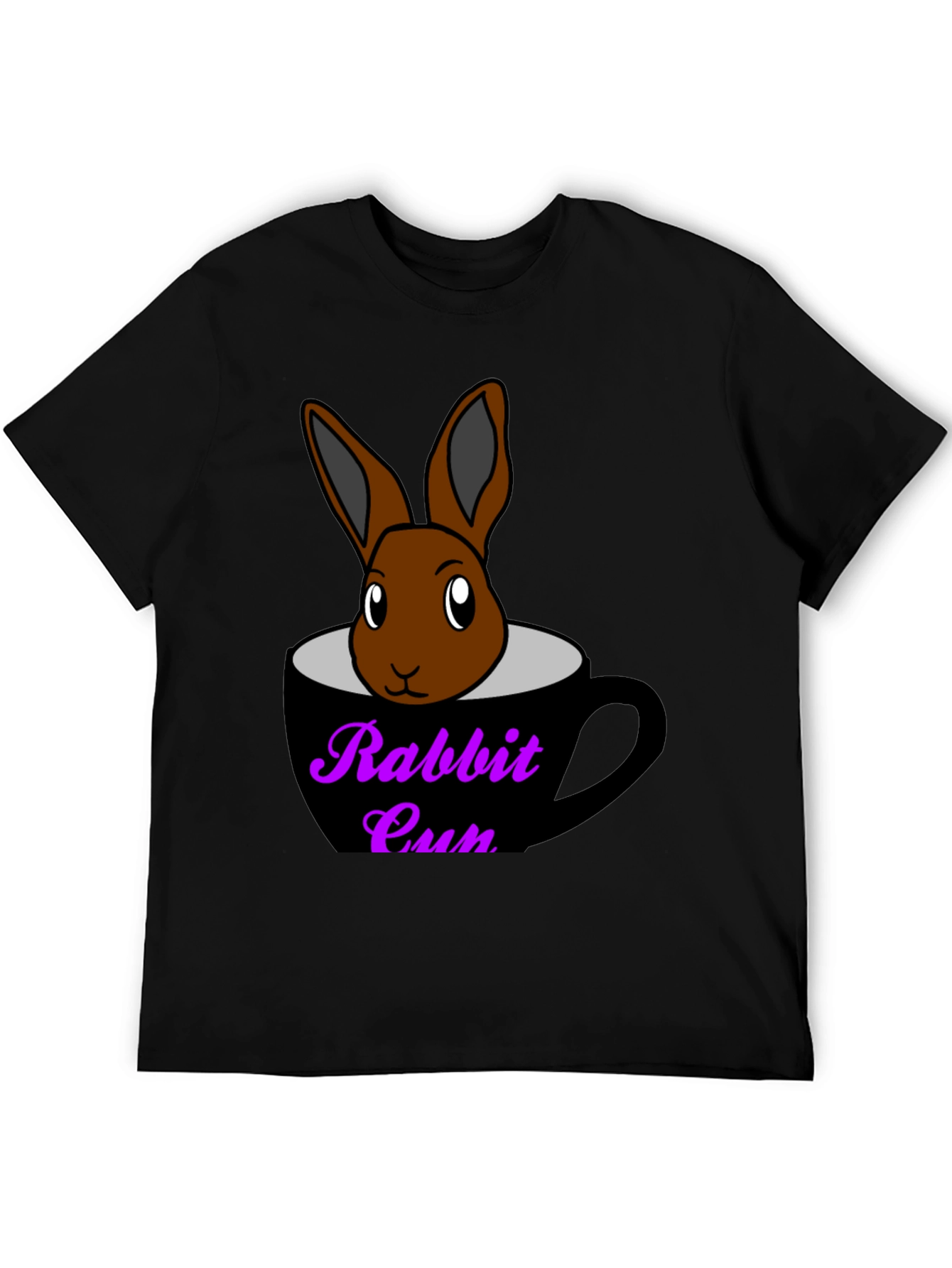 Rabbit Cup Graphic Tee - Cute Animal Design