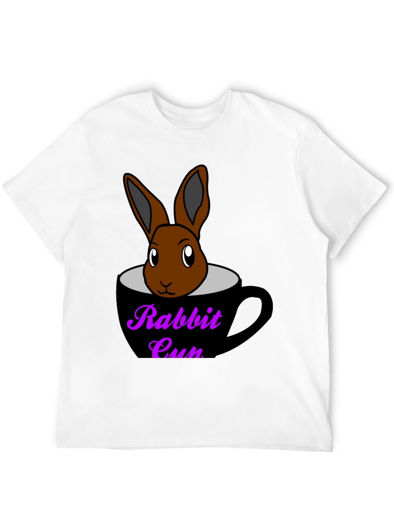 Rabbit Cup Graphic Tee - Cute Animal Design