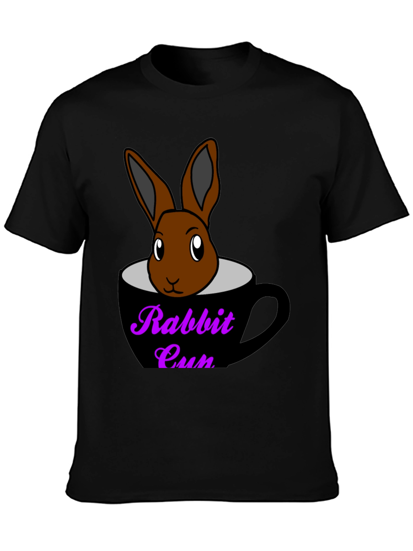 Rabbit Cup Graphic Tee - Cute Animal Design