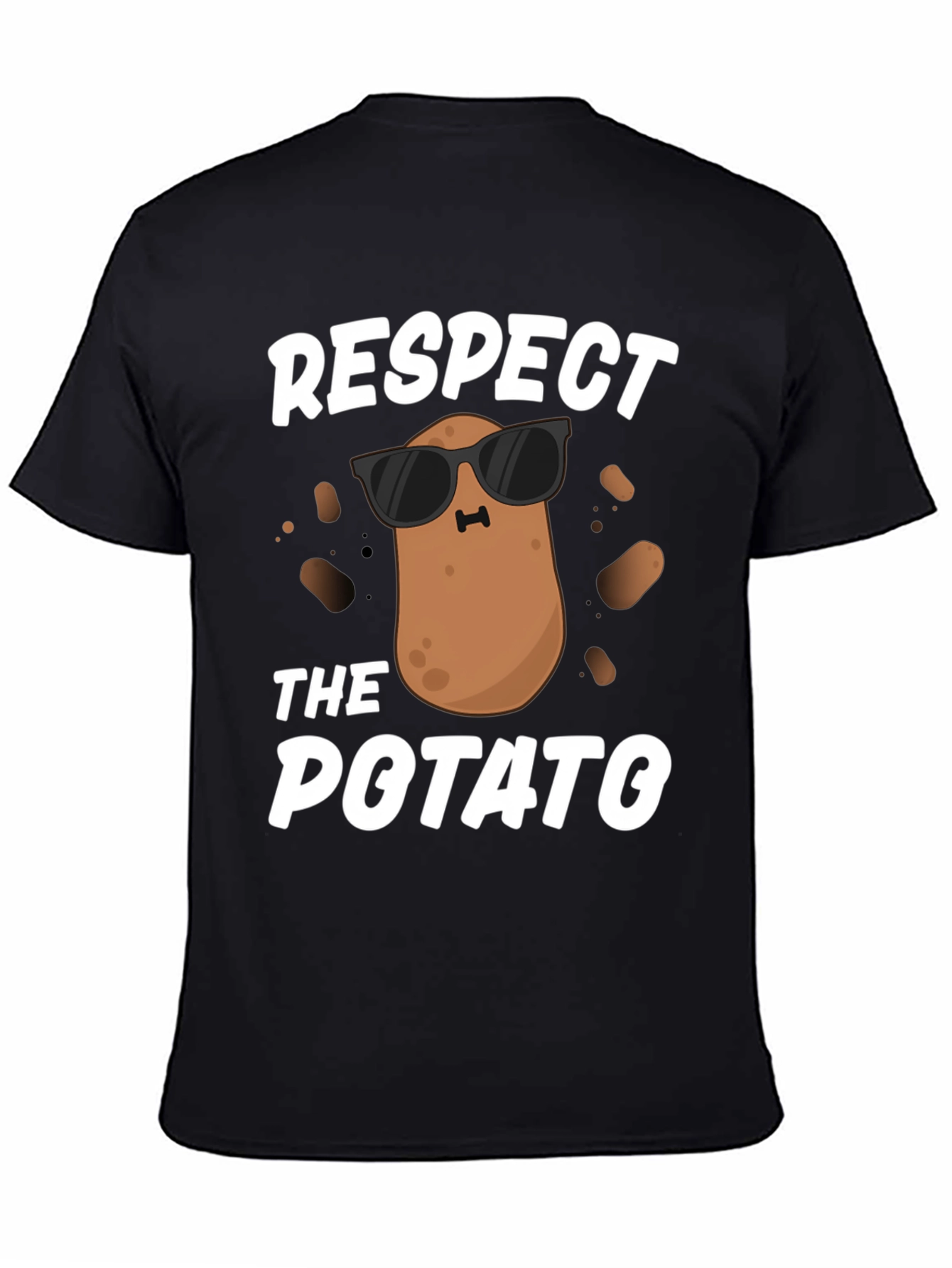Respect the Potato T-Shirt - Funny Cartoon Graphic Tee