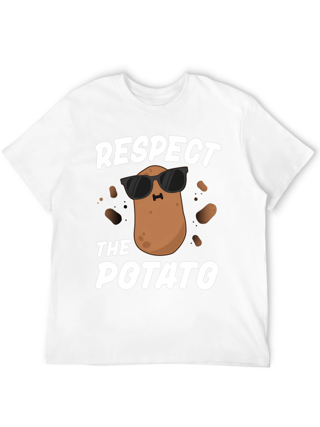 Respect the Potato T-Shirt - Funny Cartoon Graphic Tee