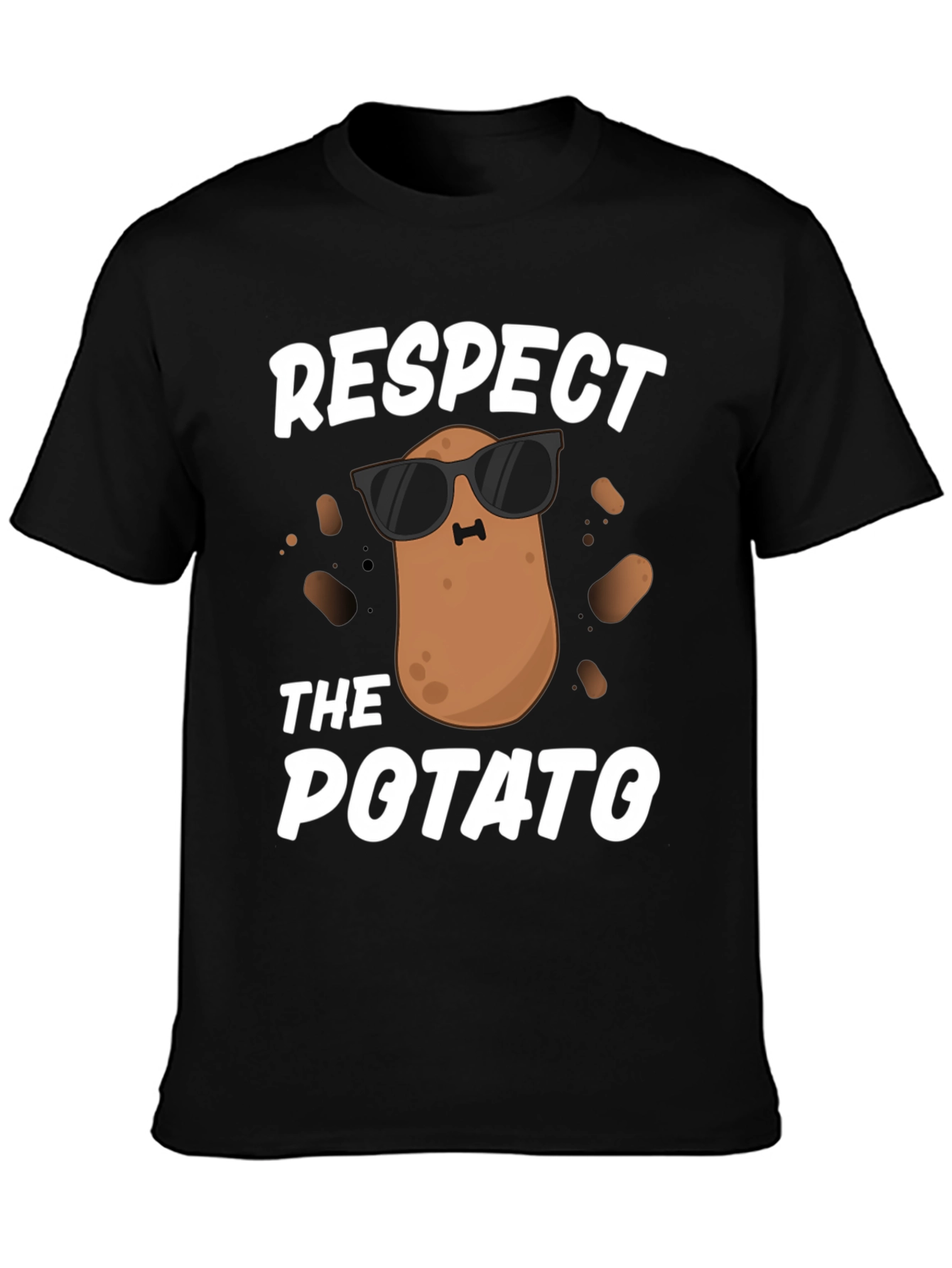 Respect the Potato T-Shirt - Funny Cartoon Graphic Tee