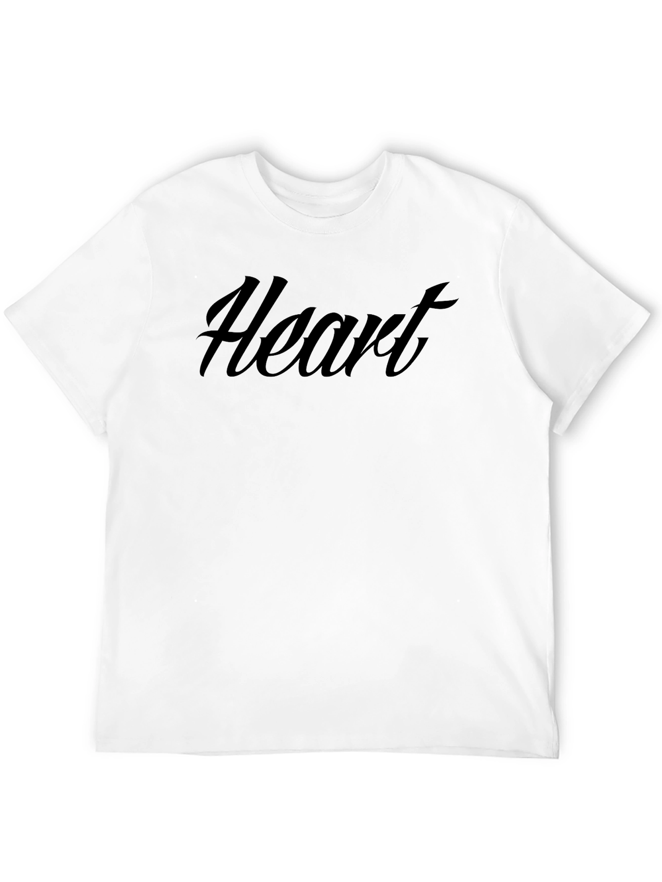 Heart Graphic Print Black Crew Neck T-Shirt