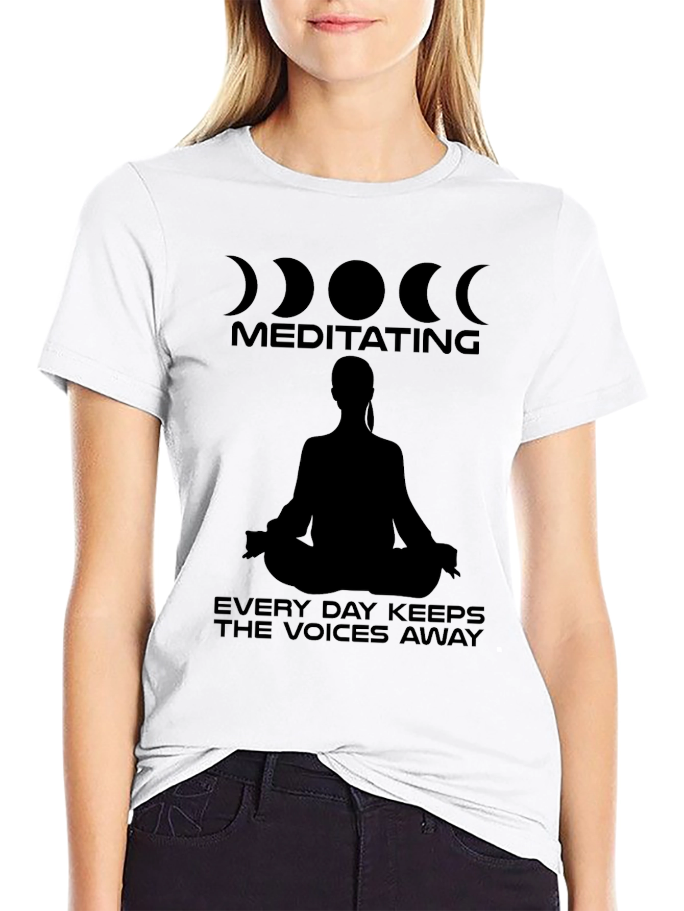 Meditating Keeps Voices Away T-Shirt