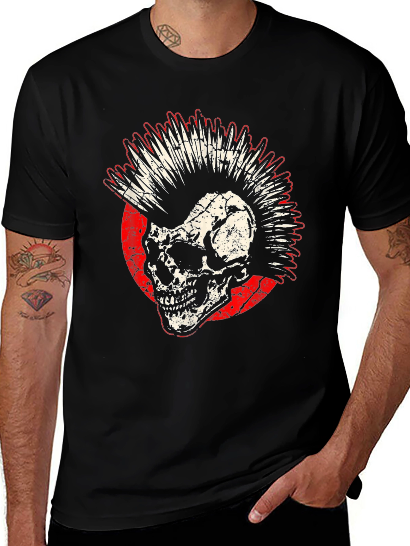 Punk Skull Graphic Tee - Rocker Style Shirt