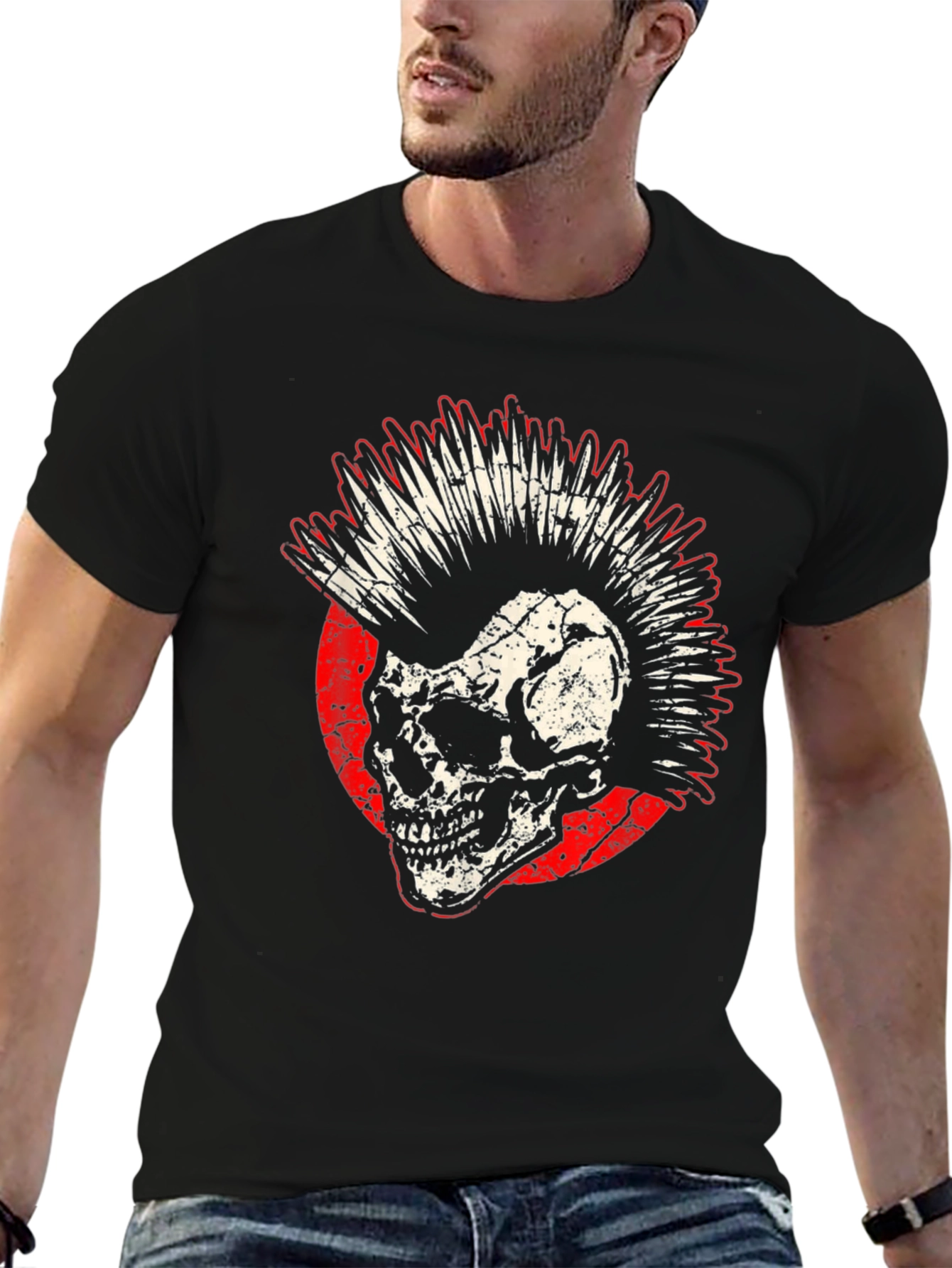 Punk Skull Graphic Tee - Rocker Style Shirt