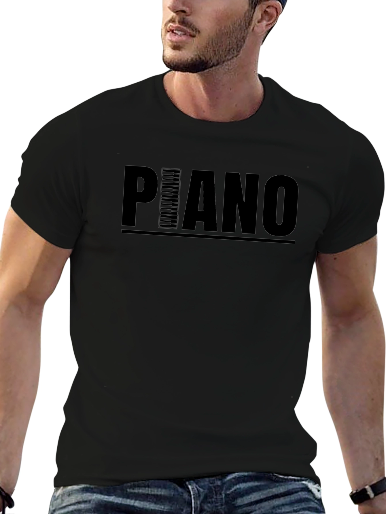 Piano Keys Graphic Print T-Shirt - Unisex