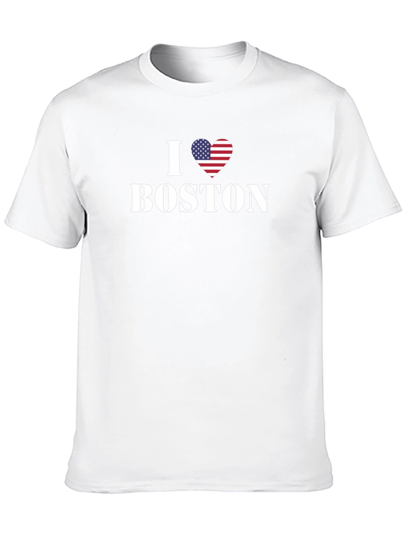 I Love Boston T-Shirt - American Flag Heart