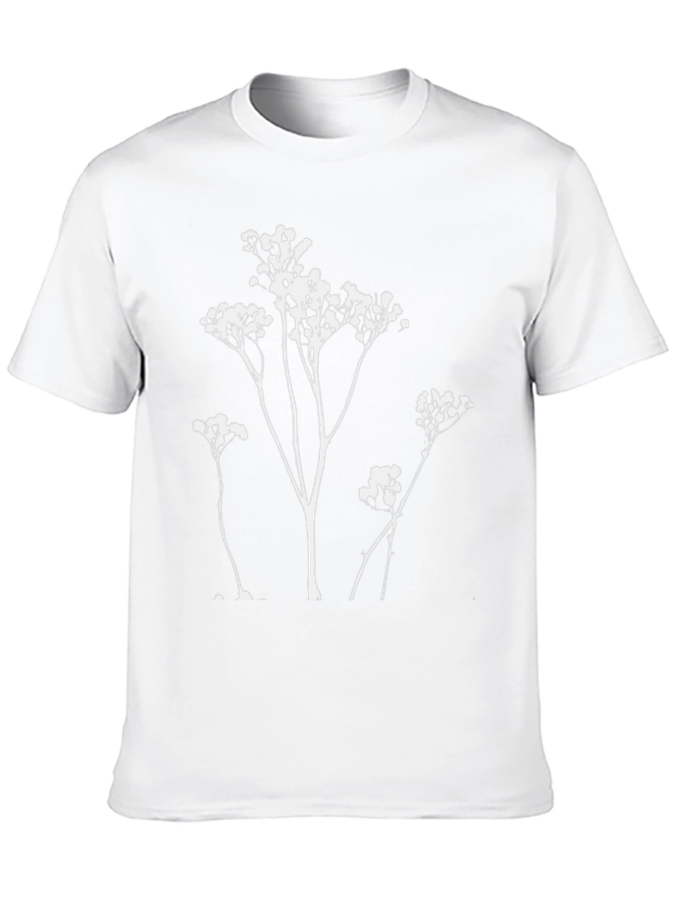 Minimalist Floral Print Black T-Shirt