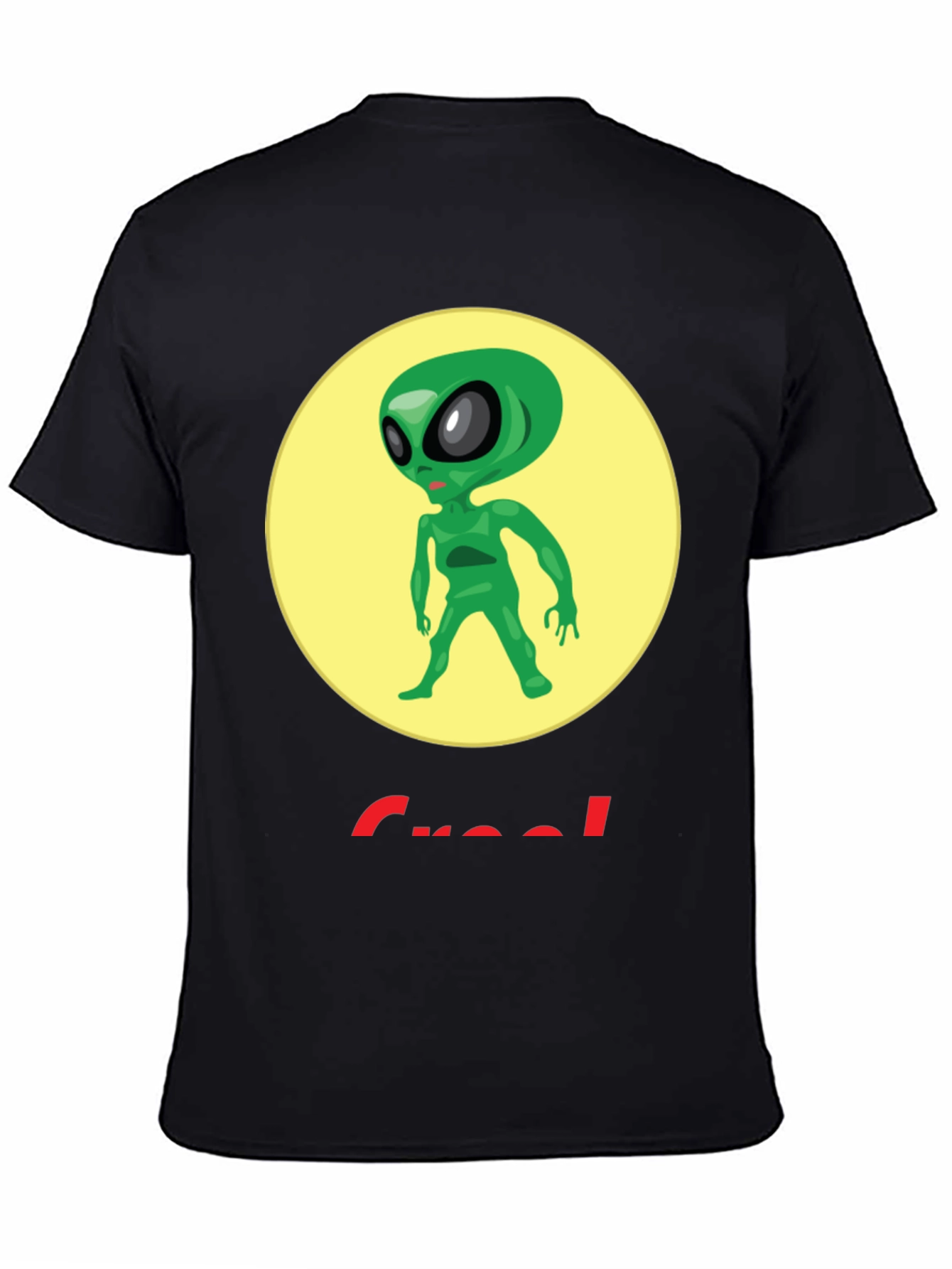 Alien Graphic T-Shirt - Crew Neck - Black