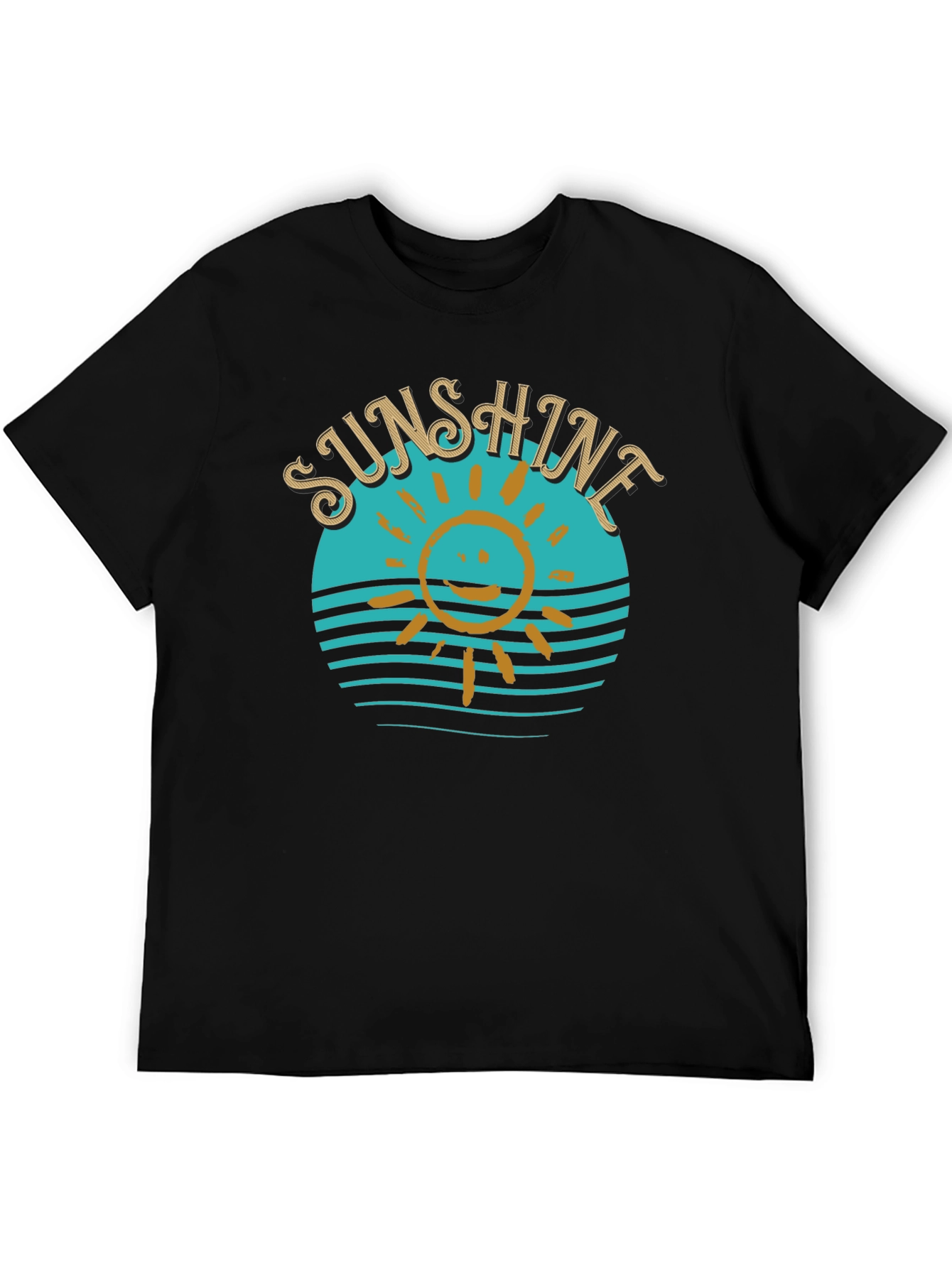 Sunshine Graphic T-Shirt Black Cotton Tee