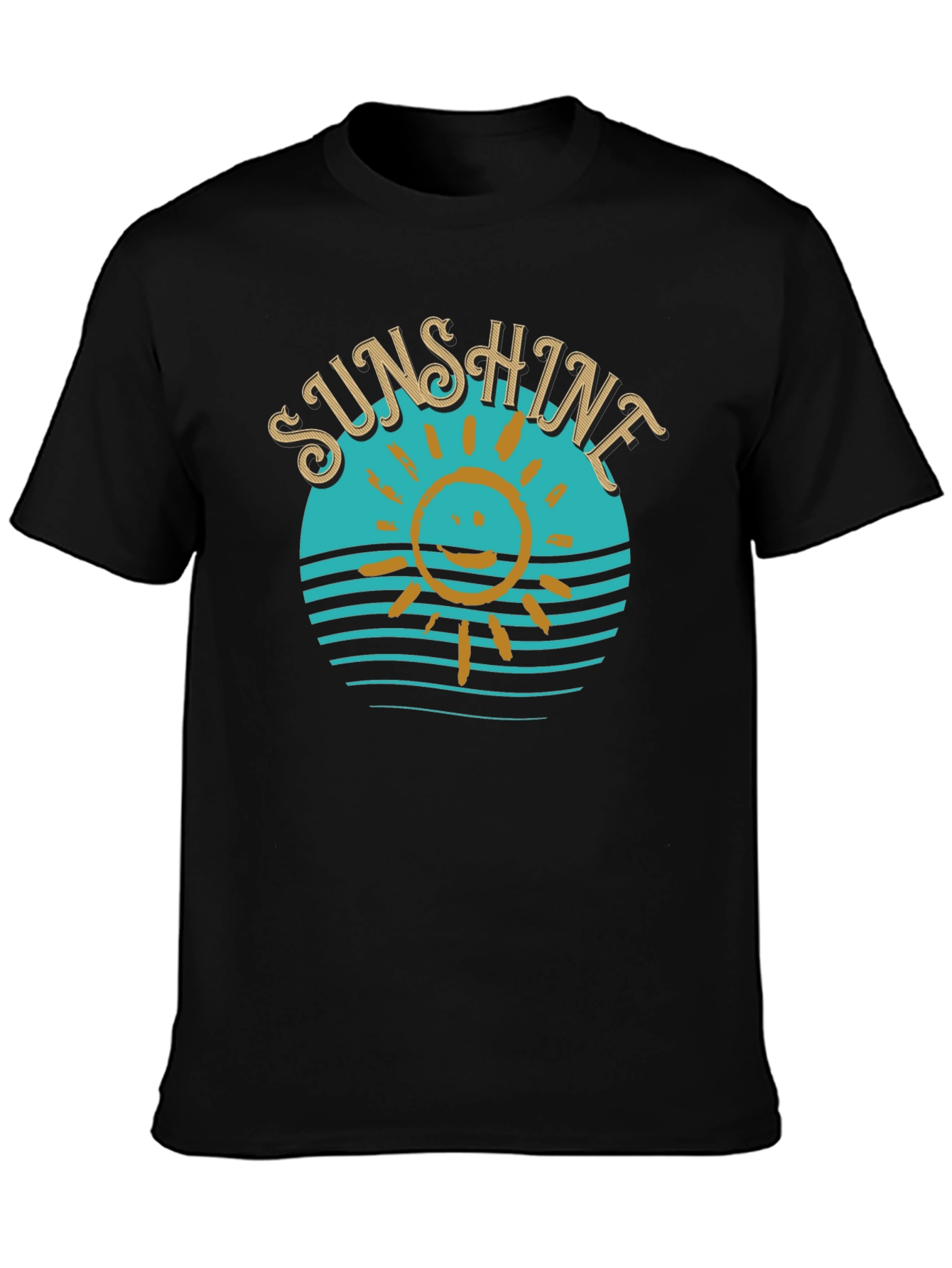 Sunshine Graphic T-Shirt Black Cotton Tee
