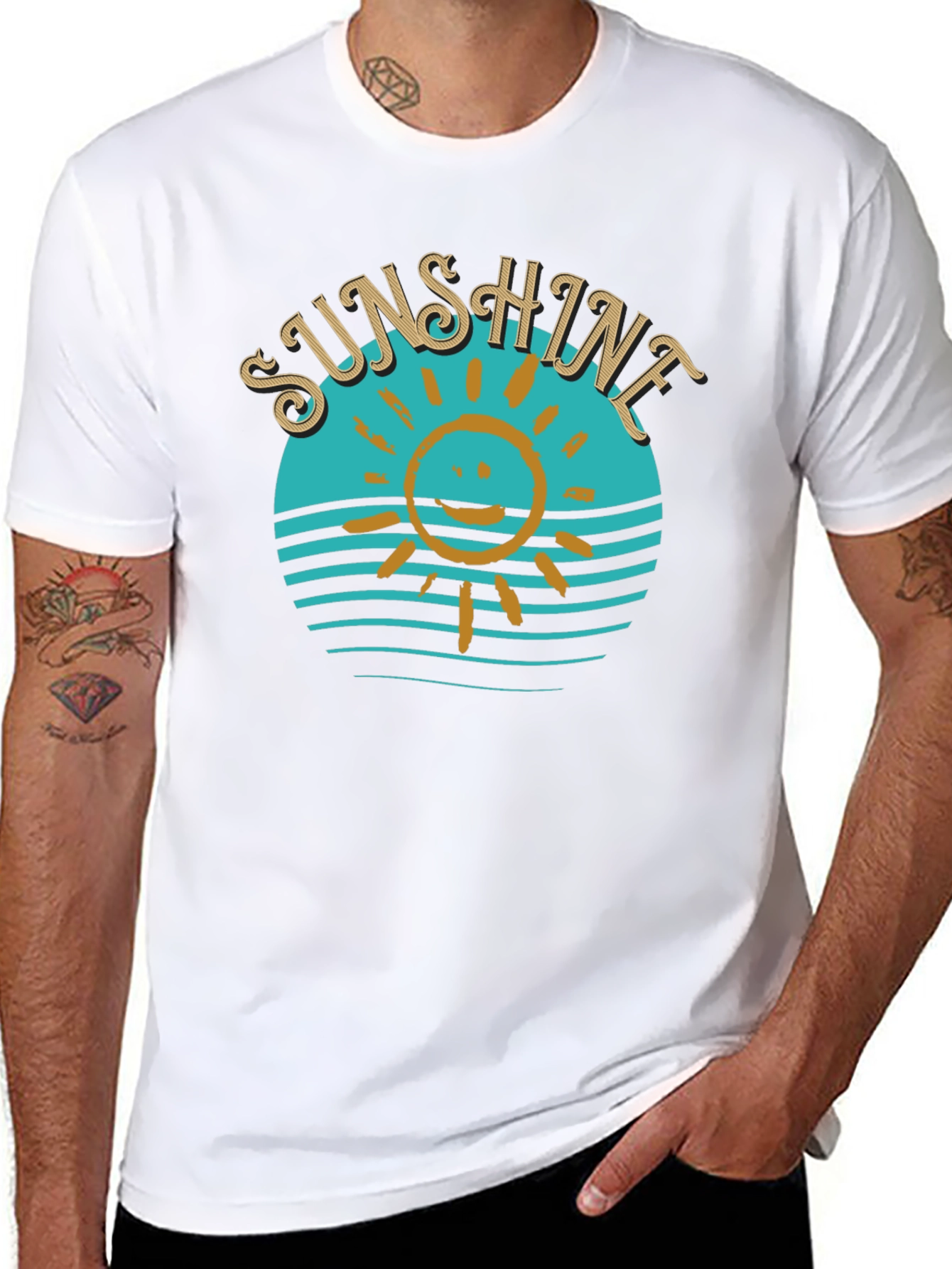 Sunshine Graphic T-Shirt Black Cotton Tee