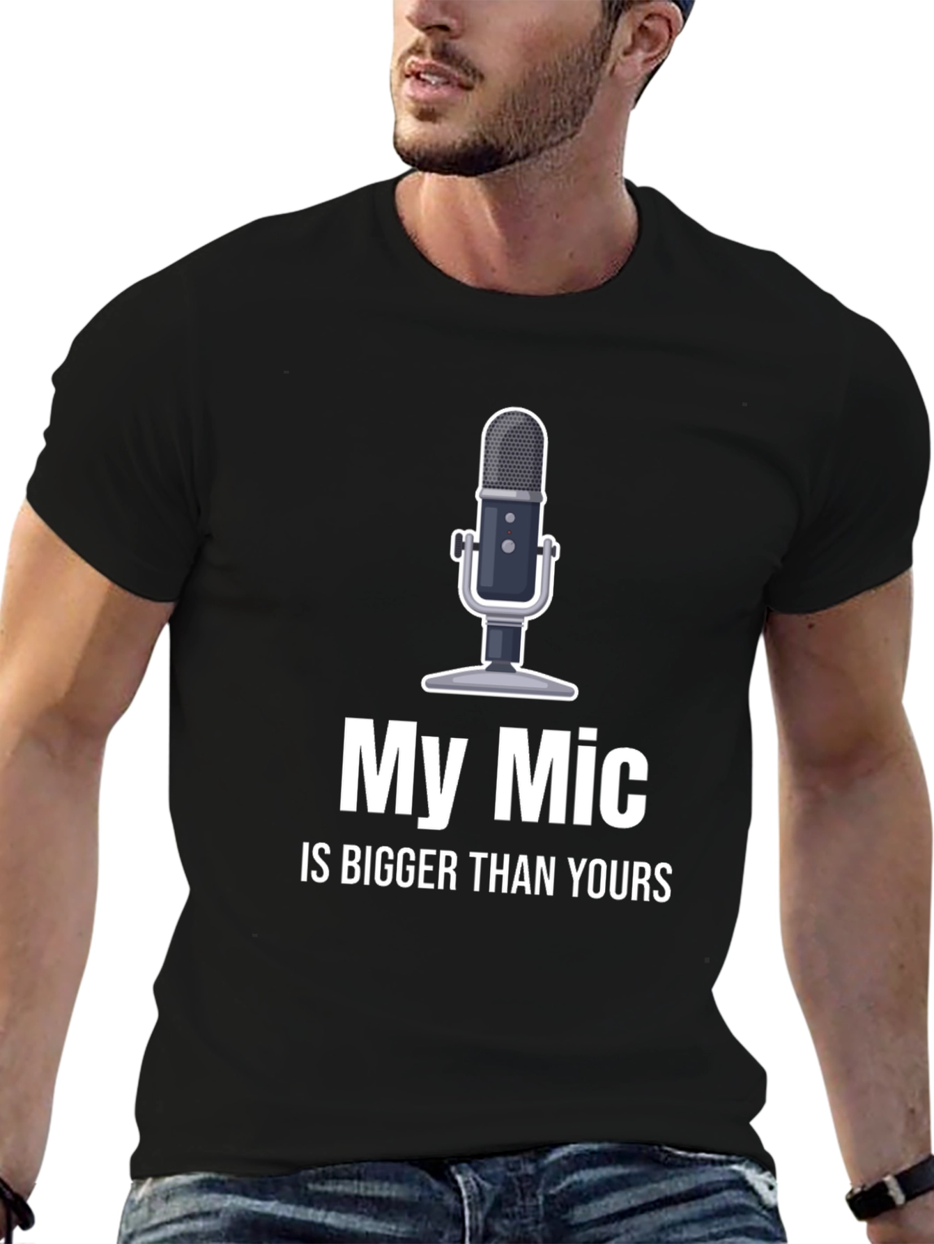 My Mic is Bigger T-Shirt - Funny Podcast Shirt